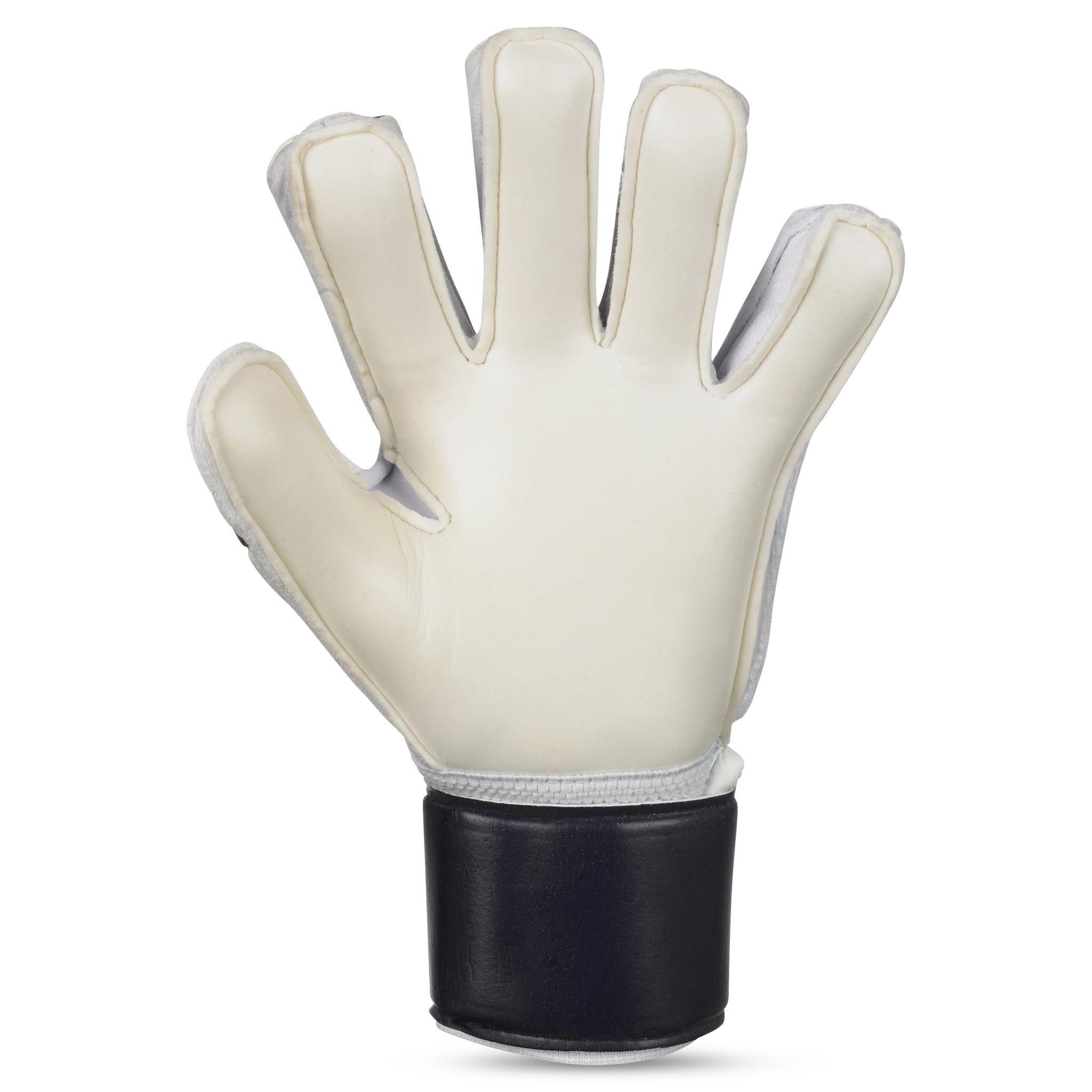 Bagside af Gloves 04 Protection v24 målmandshandsker i hvid med sort manchet.