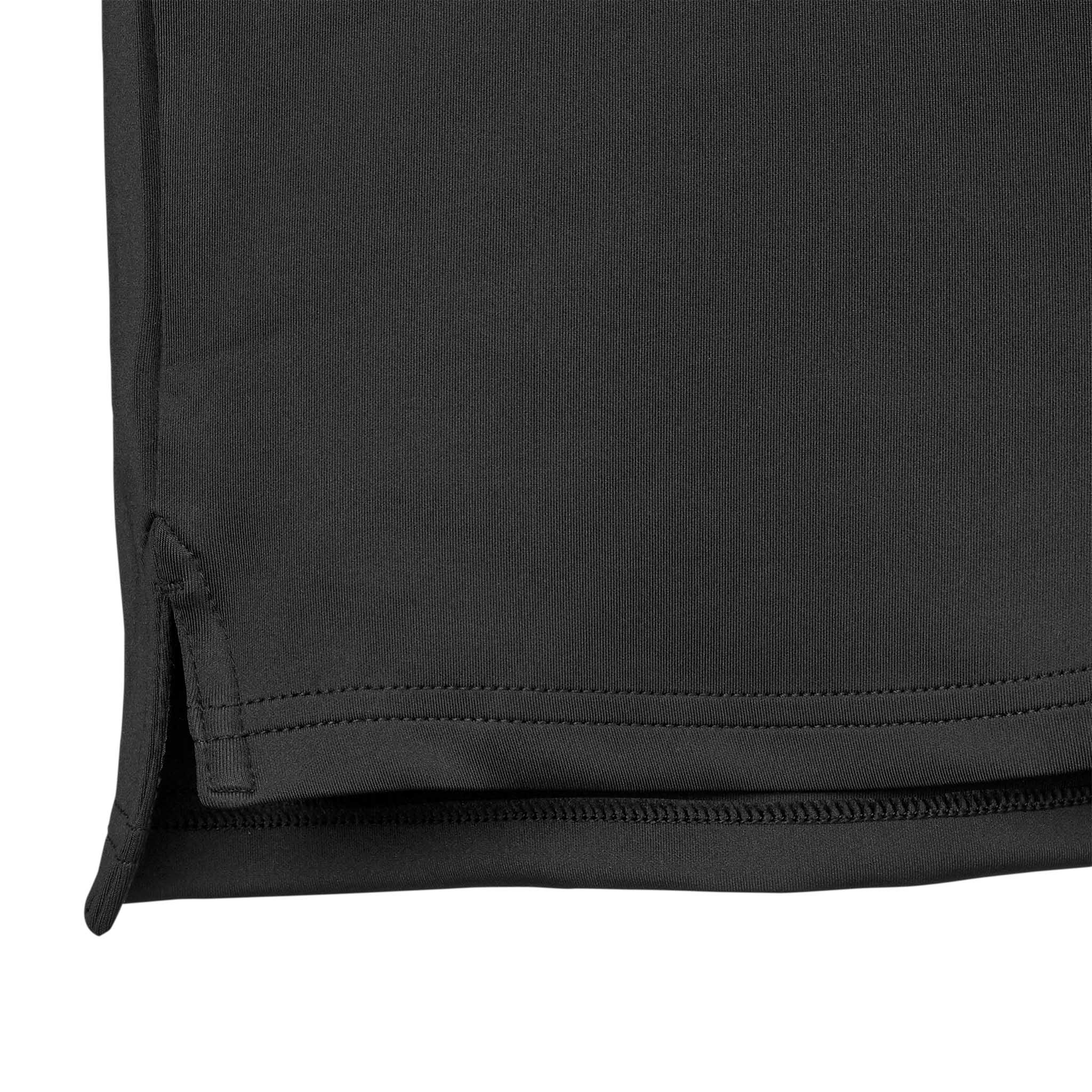 Closeup of black Training sweat 1/2 zip Monaco v24, Match & Training wear, showing hem and stitching detail.