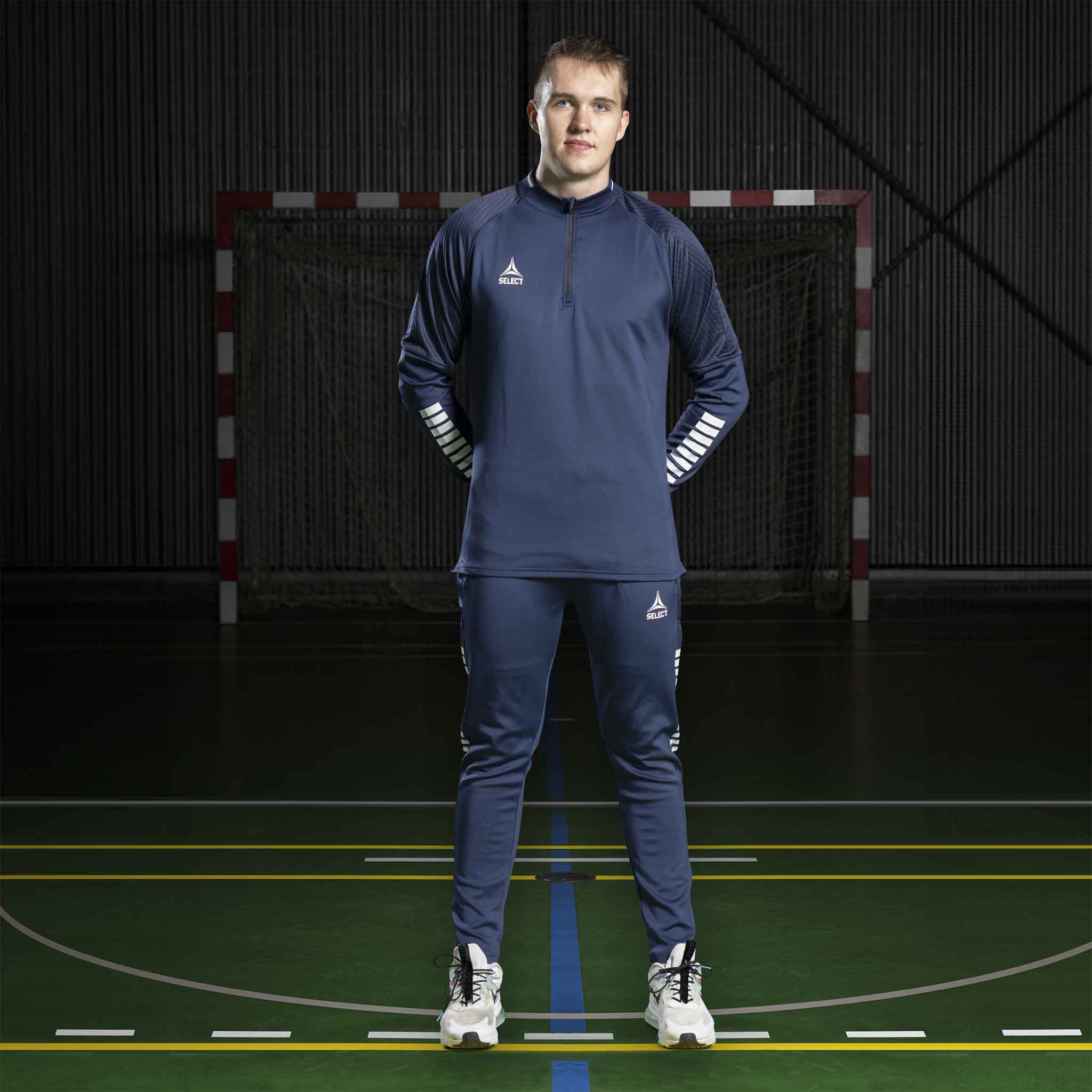 Monaco Training sweat 1/2 zip #colour_navy/white #colour_navy/white