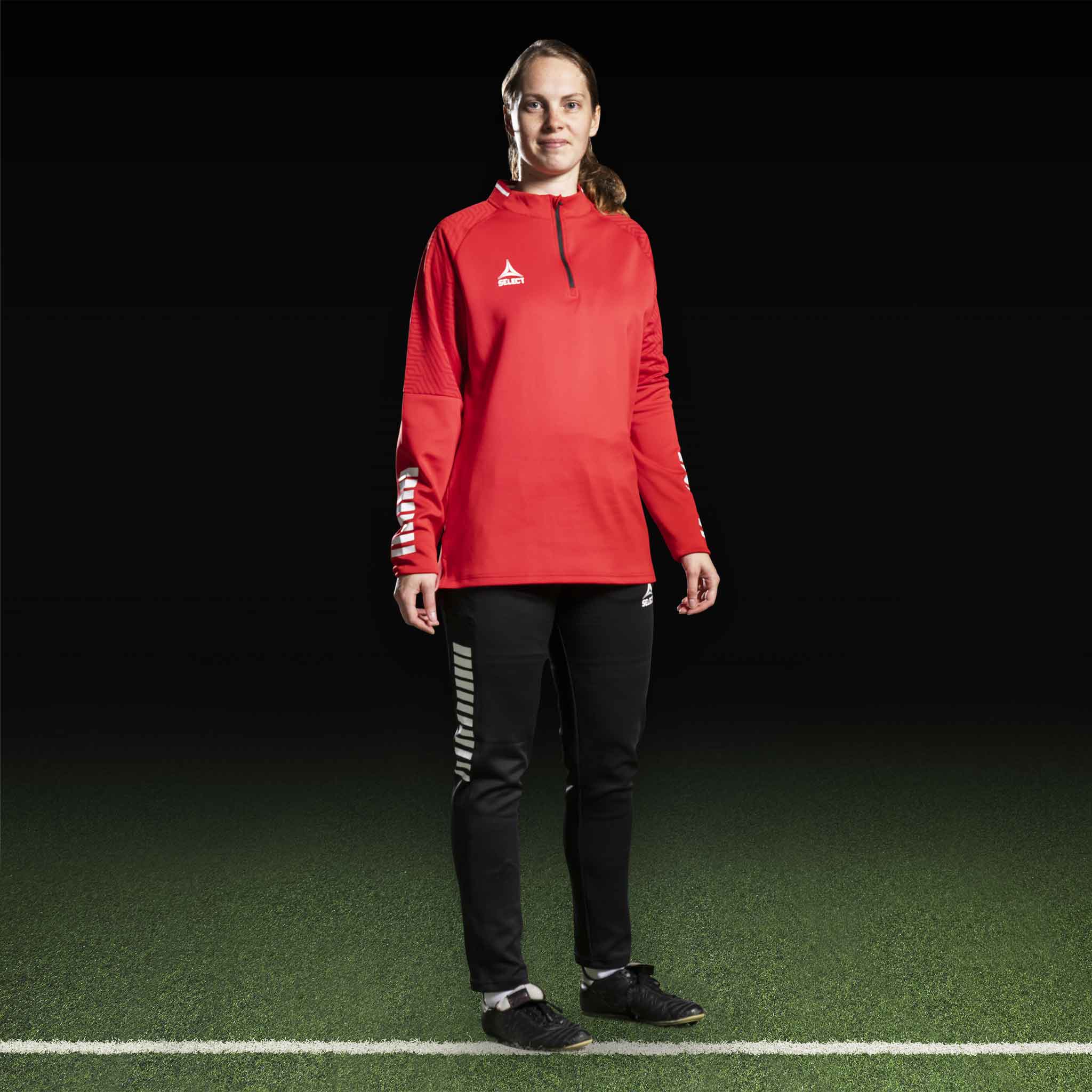 Monaco Training sweat 1/2 zip #colour_red/white #colour_red/white