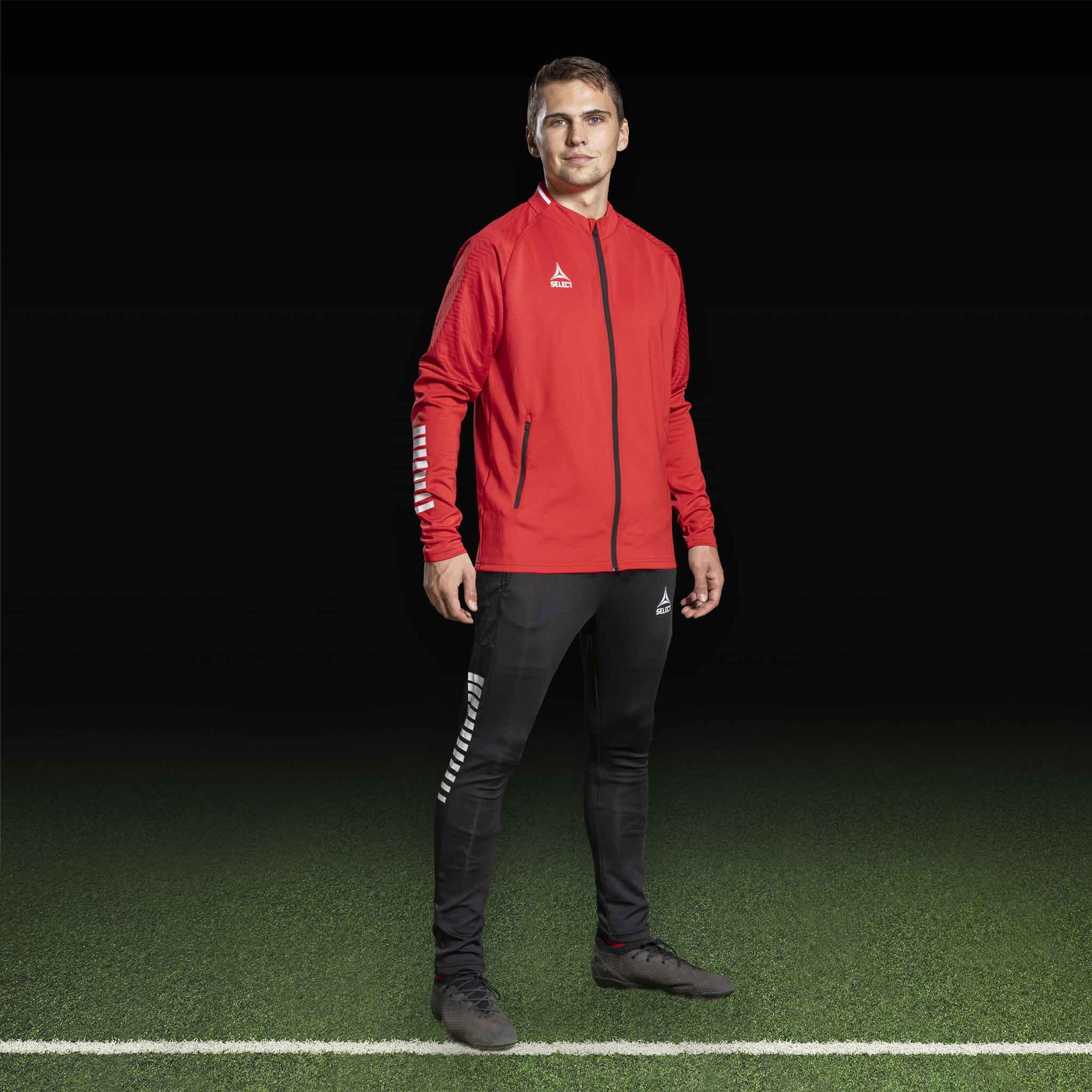 Monaco Zip jacket #colour_red/white #colour_red/white