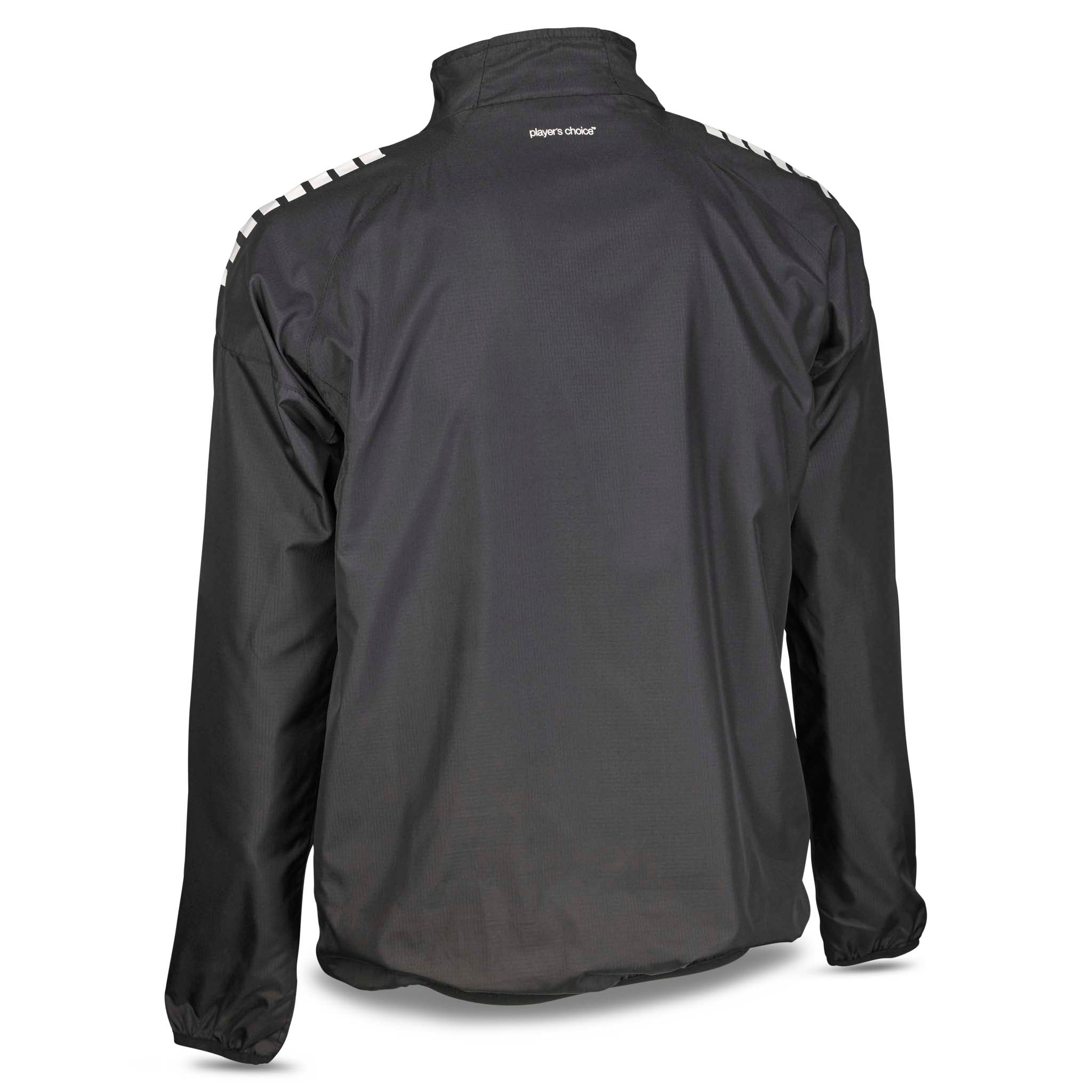 Back page of black Windbreaker Spain v25, Match & Training wear, with white shoulder detailing.