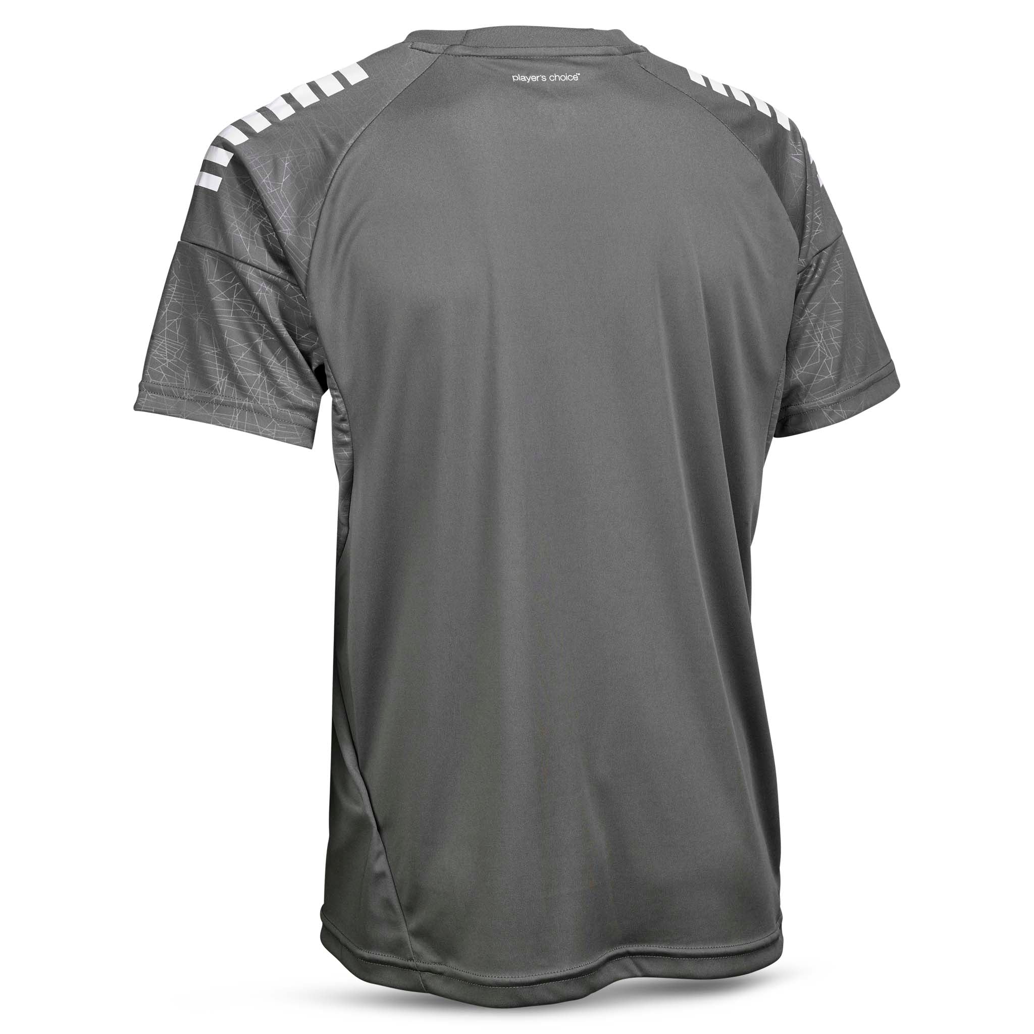 Player shirt S/S Spain v25, grey with white details, football Match & Training wear, back page.