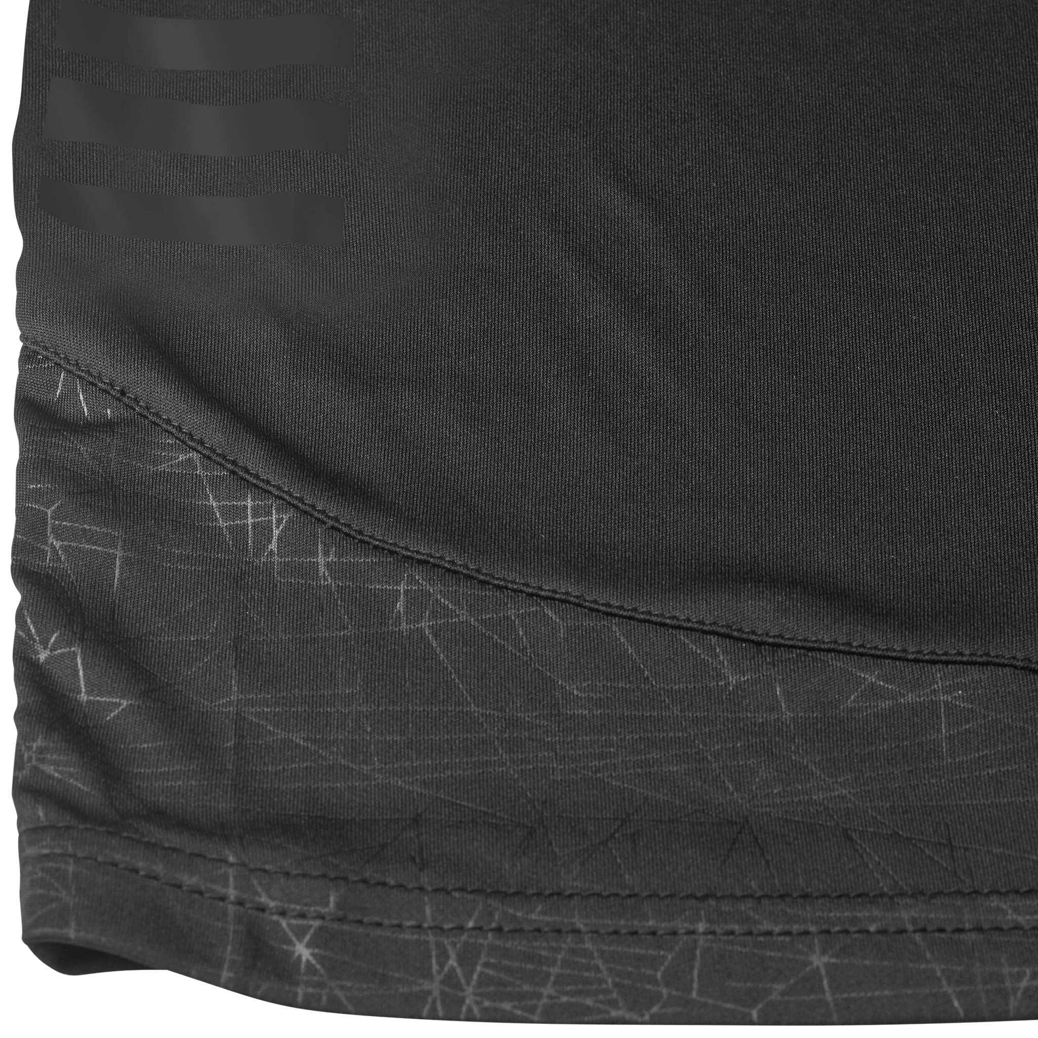 Closeup of Player shorts Spain v25, Match & Training wear, in black with subtle gray geometric pattern detail.