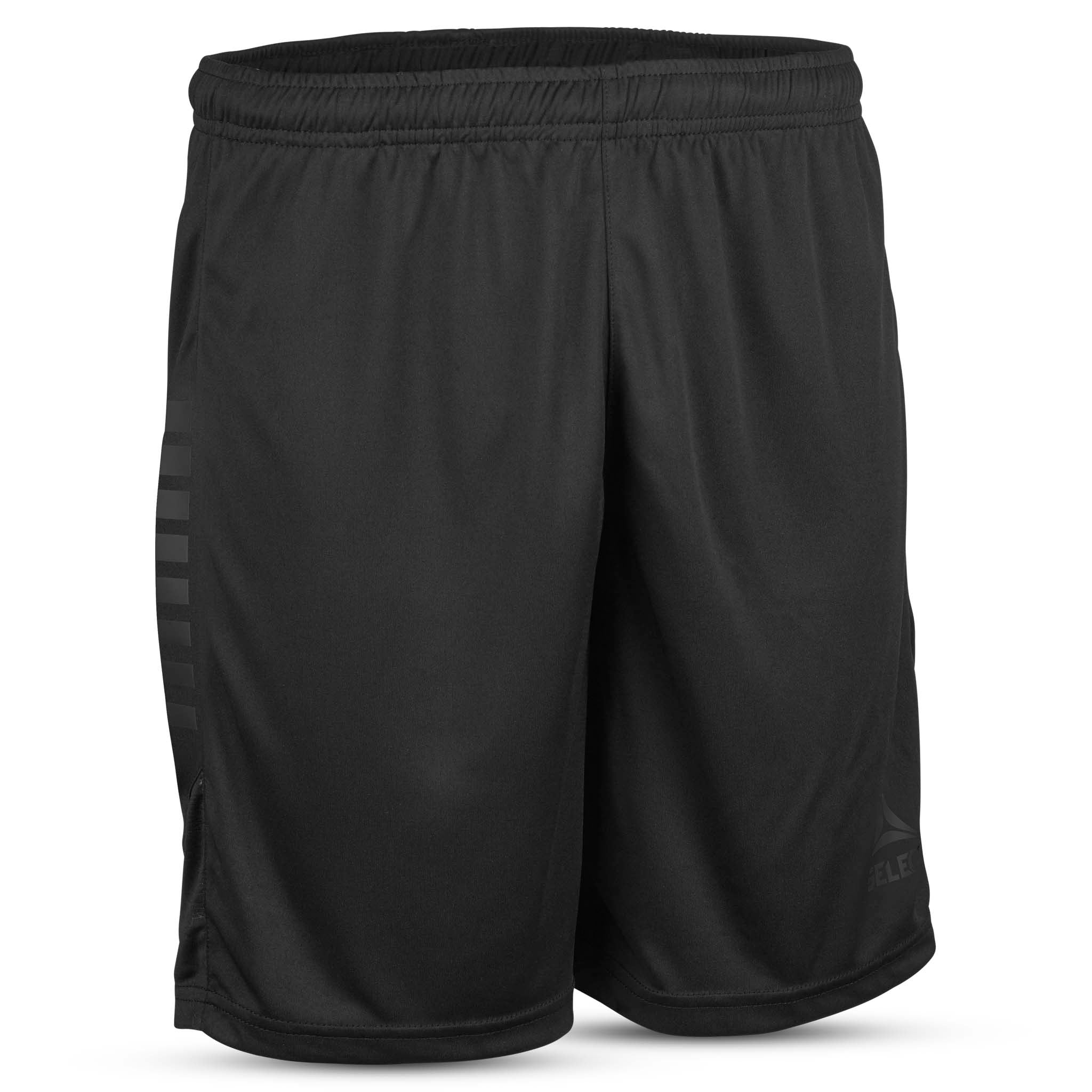 Black Player shorts Spain v25, Match & Training wear, front view with subtle side stripe detail.