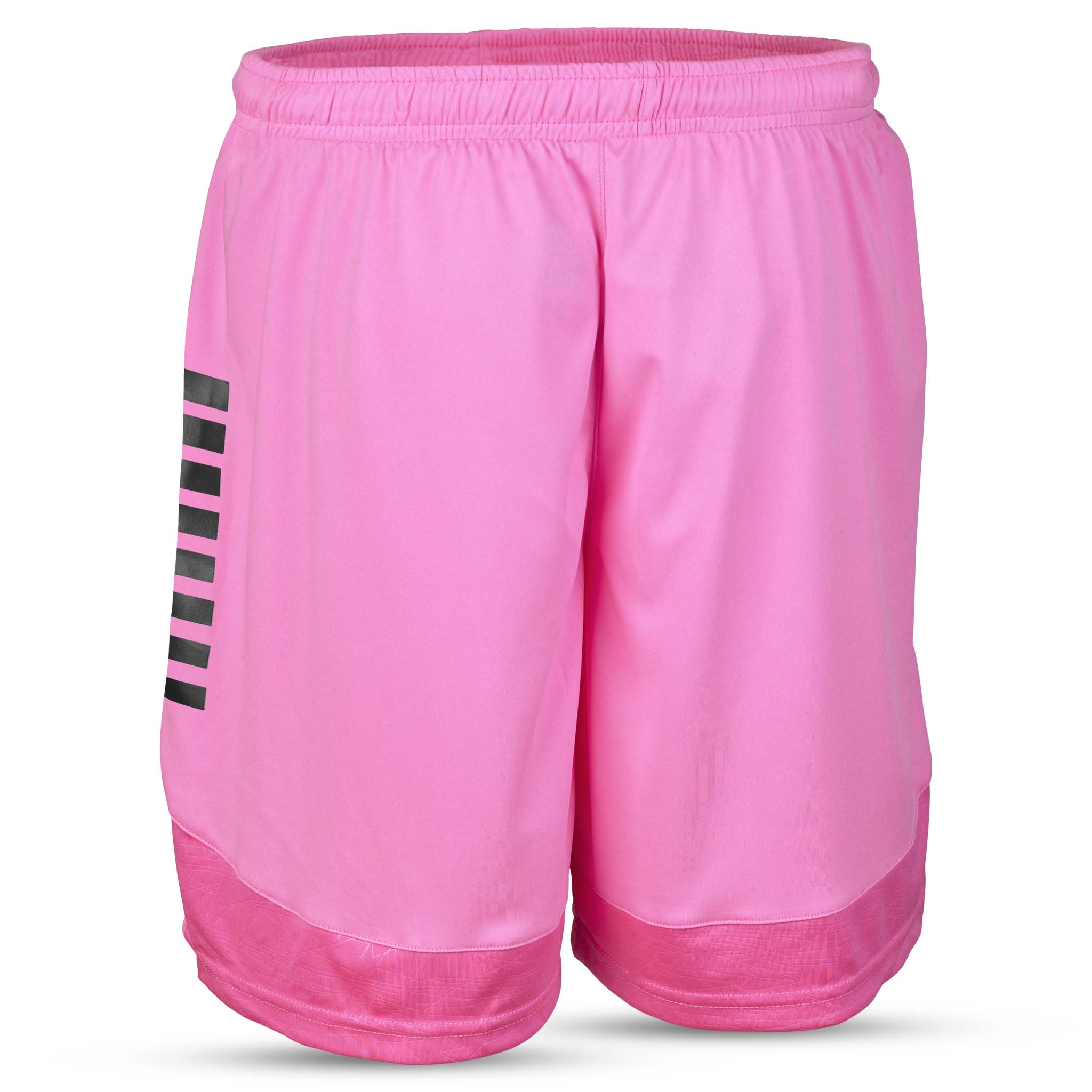 Pink Player shorts Spain v25, football Match & Training wear, back page with black stripe detail