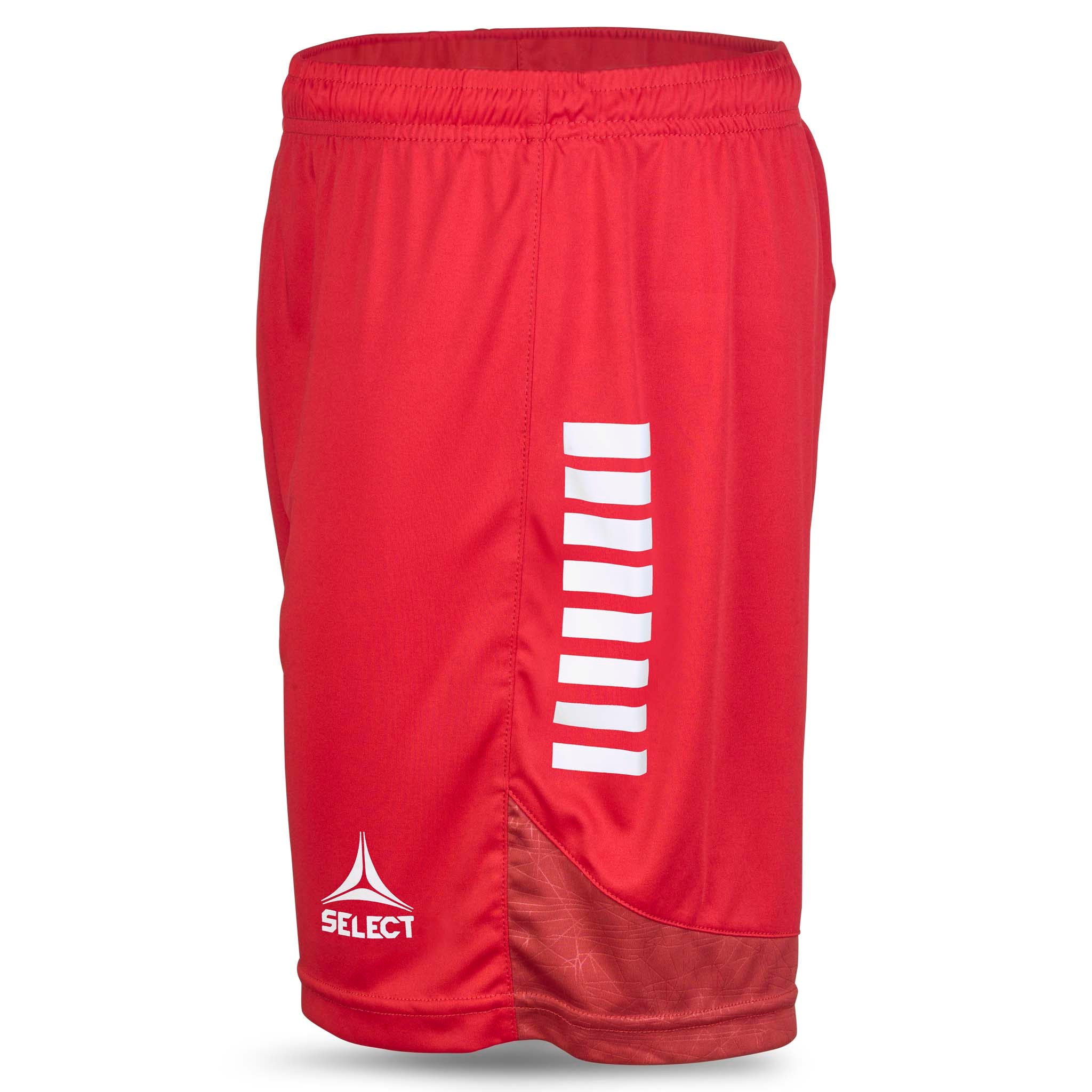 Red Player shorts Spain v25, Match & Training wear, white stripes and logo, left-side view