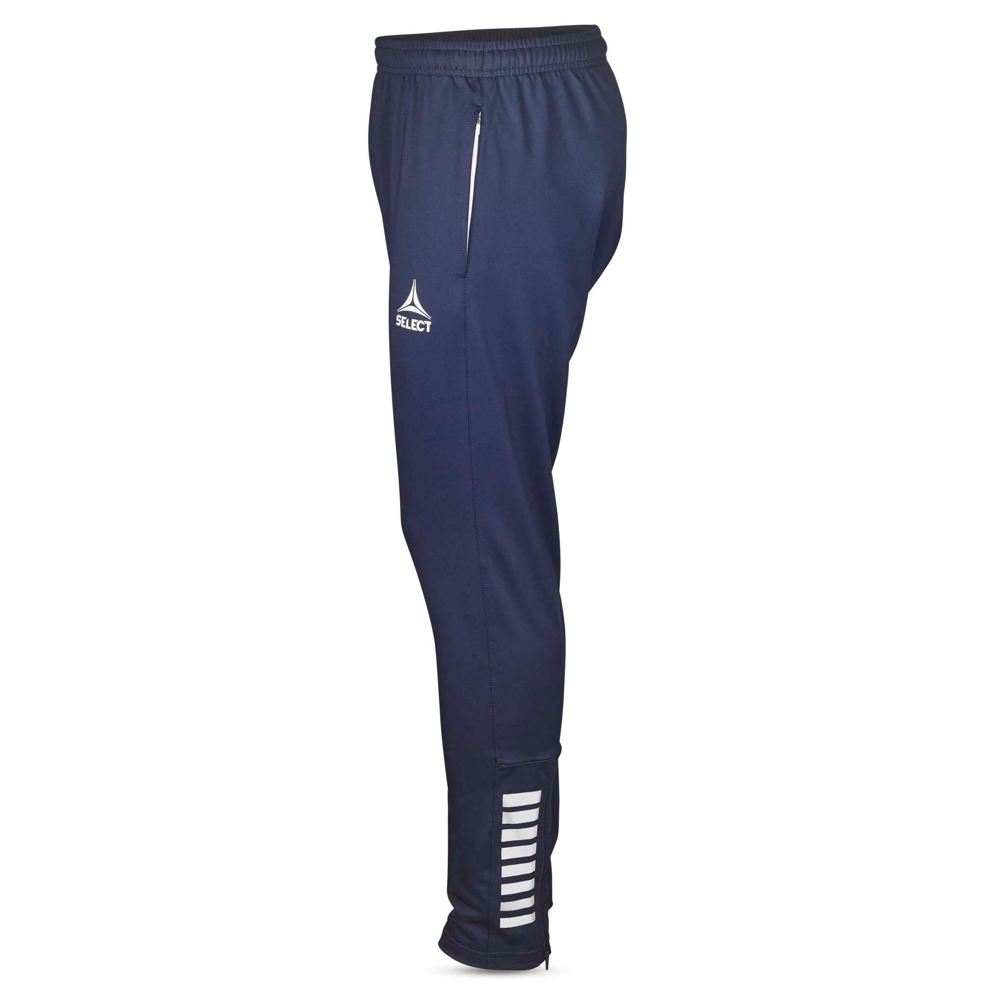 Navy Training pants slim fit Spain v25, Match & Training wear, left-side view with white logo and stripes
