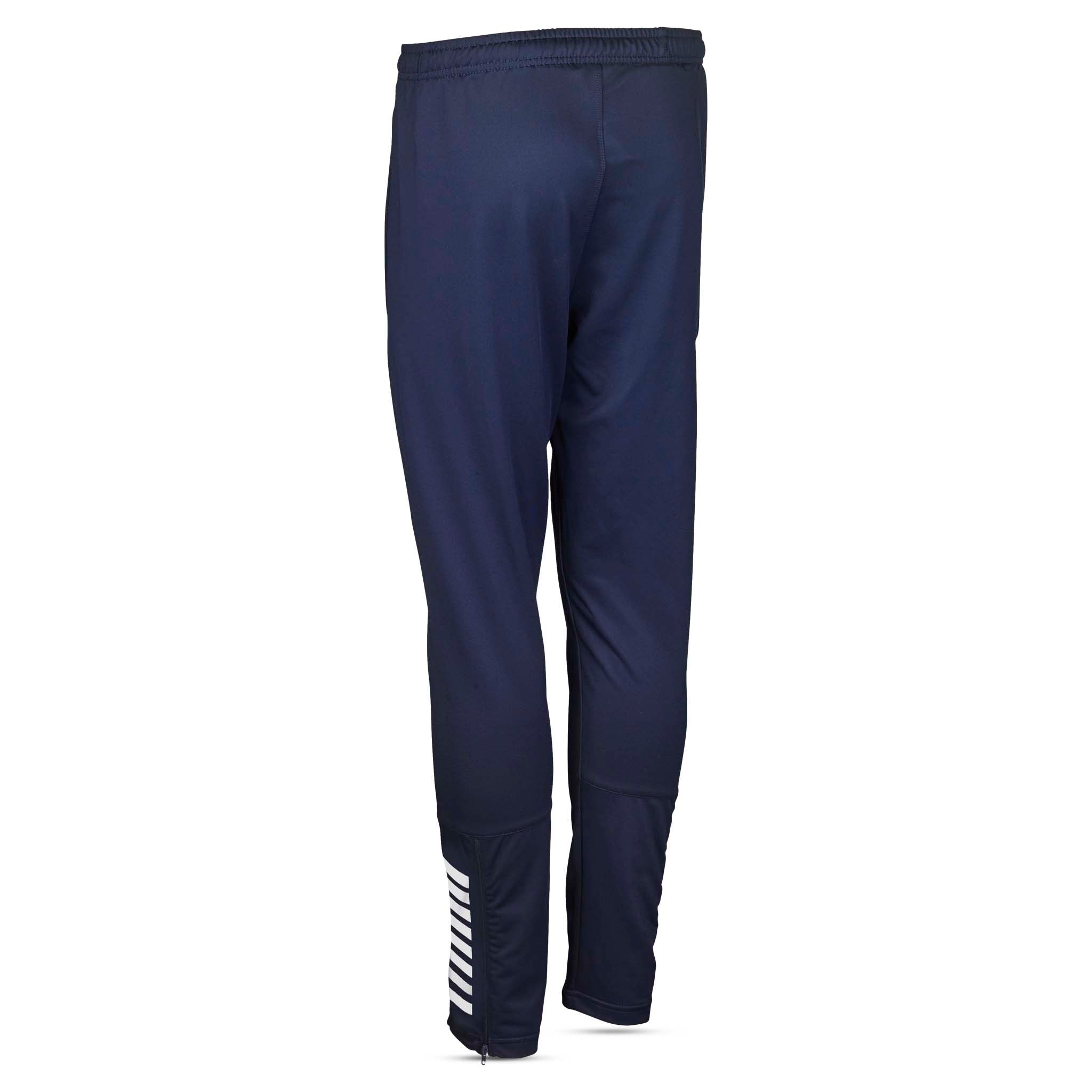 Navy Training pants regularFit Spain v25, Match & Training wear, back page with white stripes at the ankle.