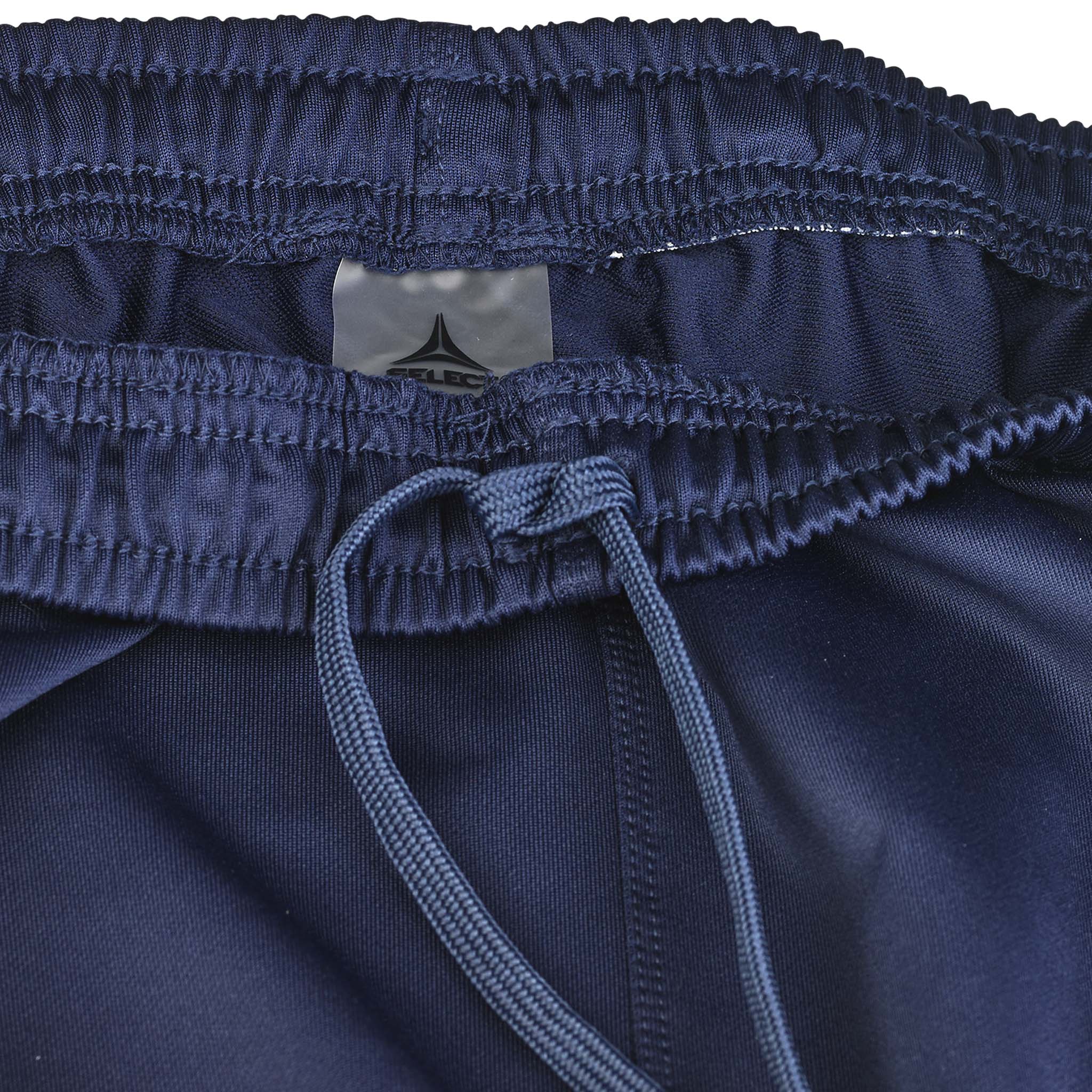 Closeup of navy Training pants regularFit Spain v25, Match & Training wear, showing elastic waistband and drawstring