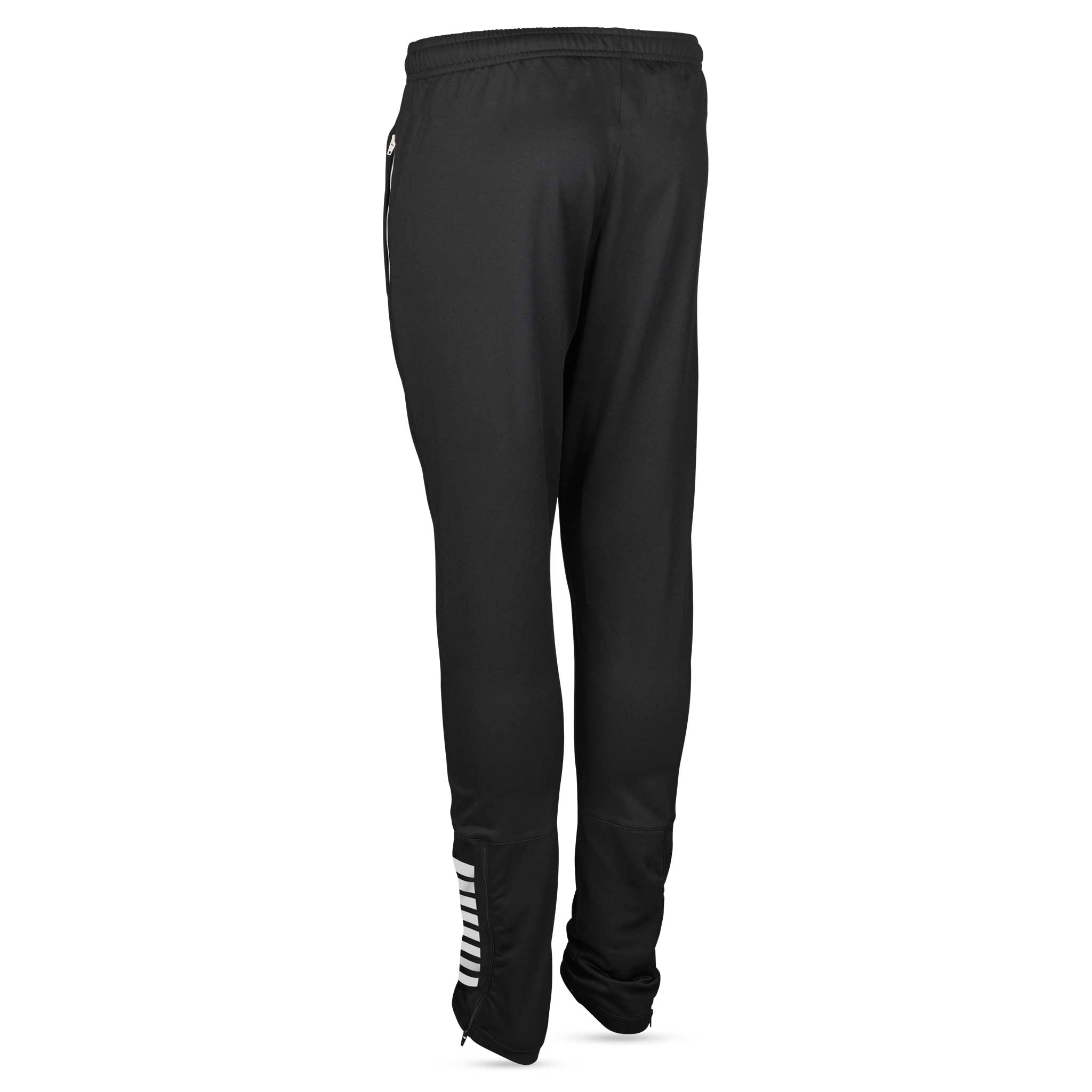 Black Training pants regularFit Spain v25, Match & Training wear, back page view with white detail at hem.
