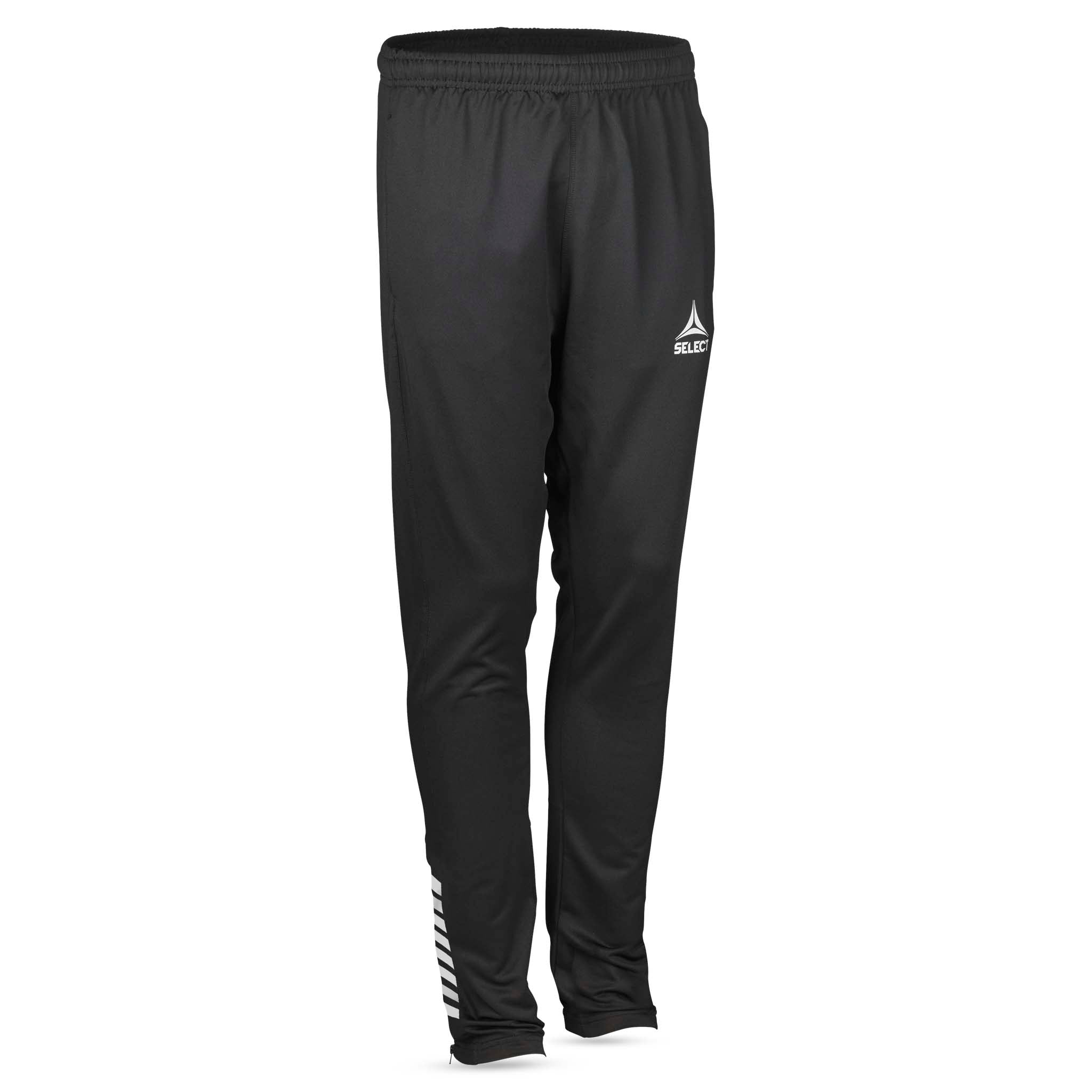 Black Training pants regularFit Spain v25, Match & Training wear, front view with white logo and accents.