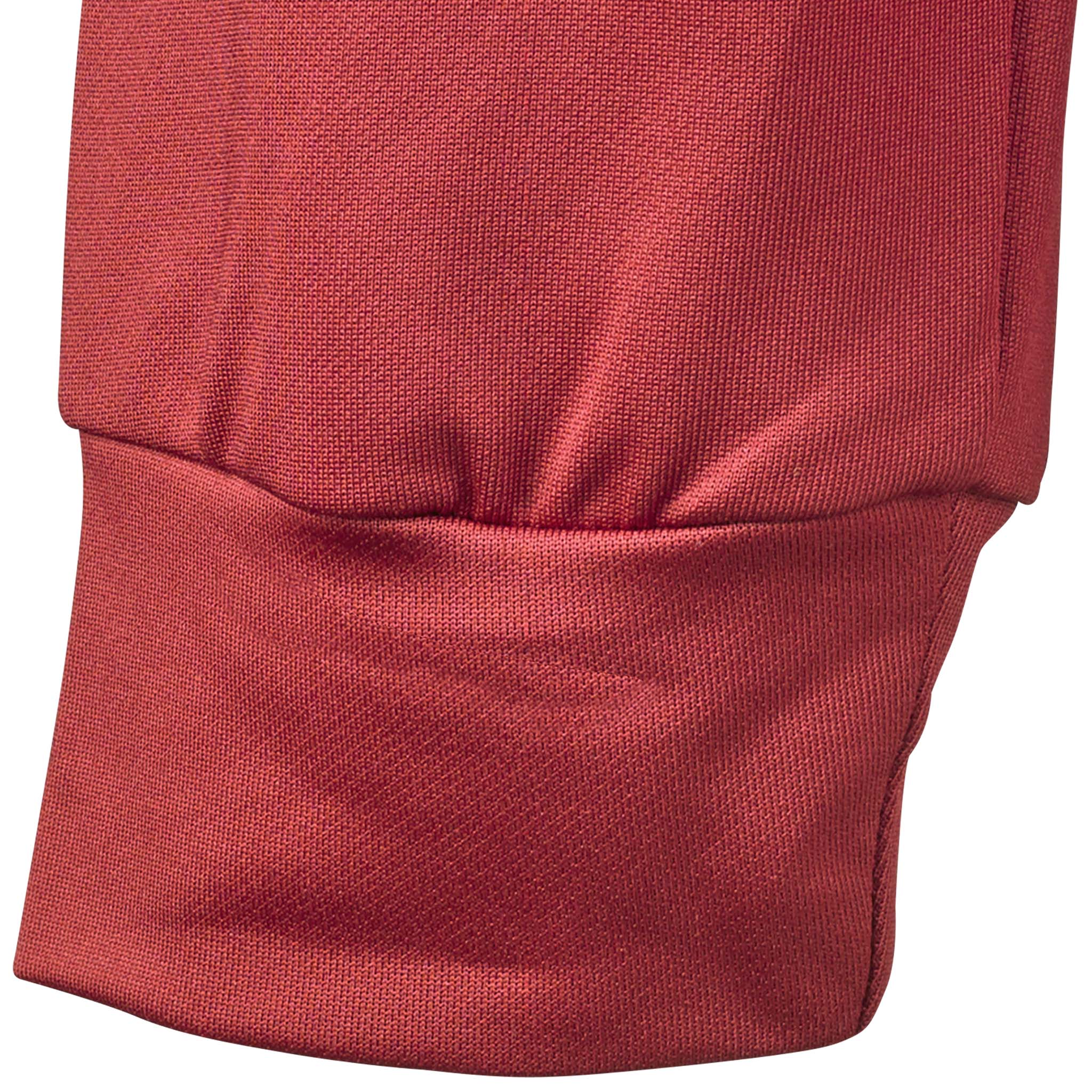 Closeup of red ribbed cuff on Training zip jacket Spain v25, Match & Training wear football.