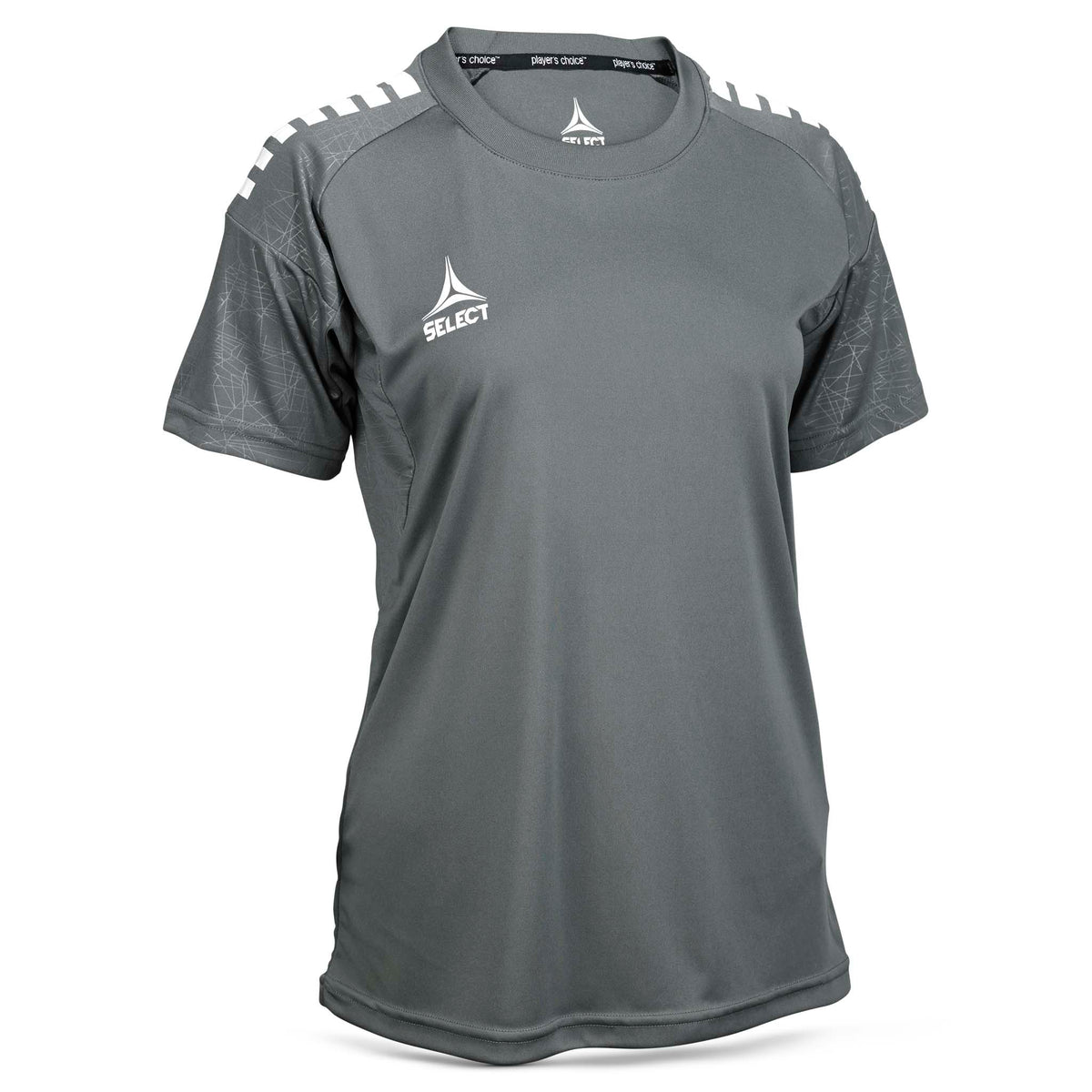 Grey Player shirt S/S Spain woman v25, white shoulder detail, Match & Training wear, front view