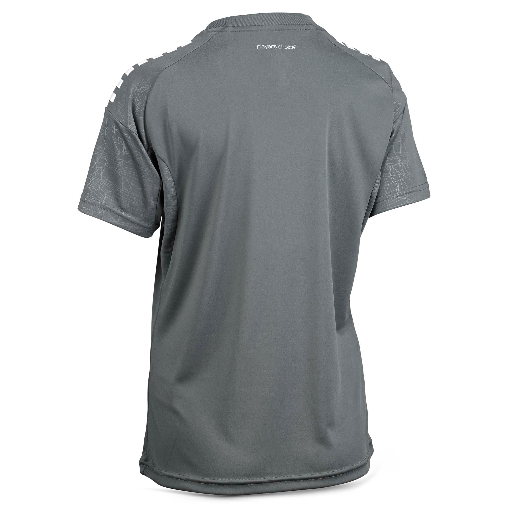 Back page of grey Player shirt S/S Spain woman v25, football Match & Training wear with textured shoulders.