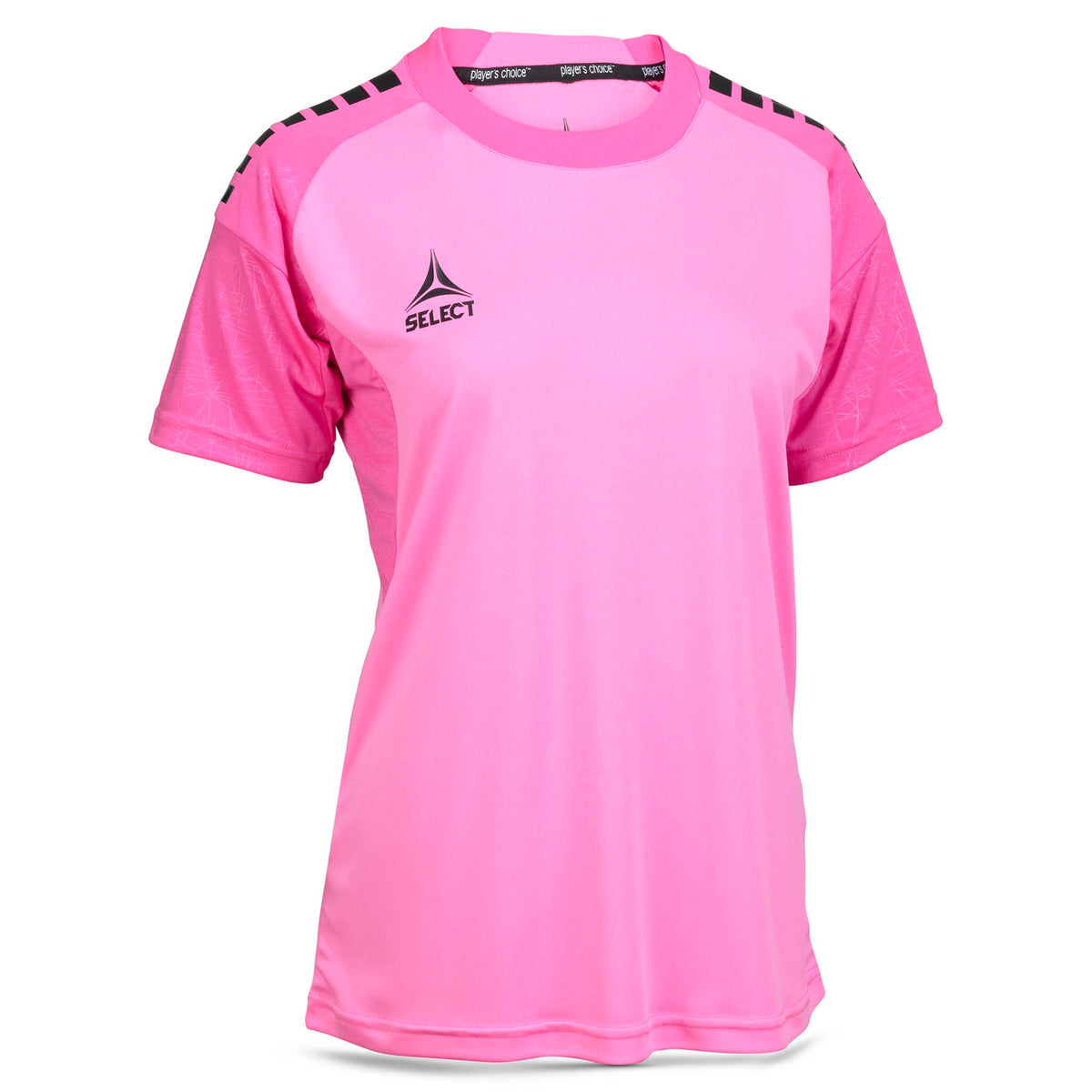 Front page of pink and black Player shirt S/S Spain woman v25, Match & Training wear, football