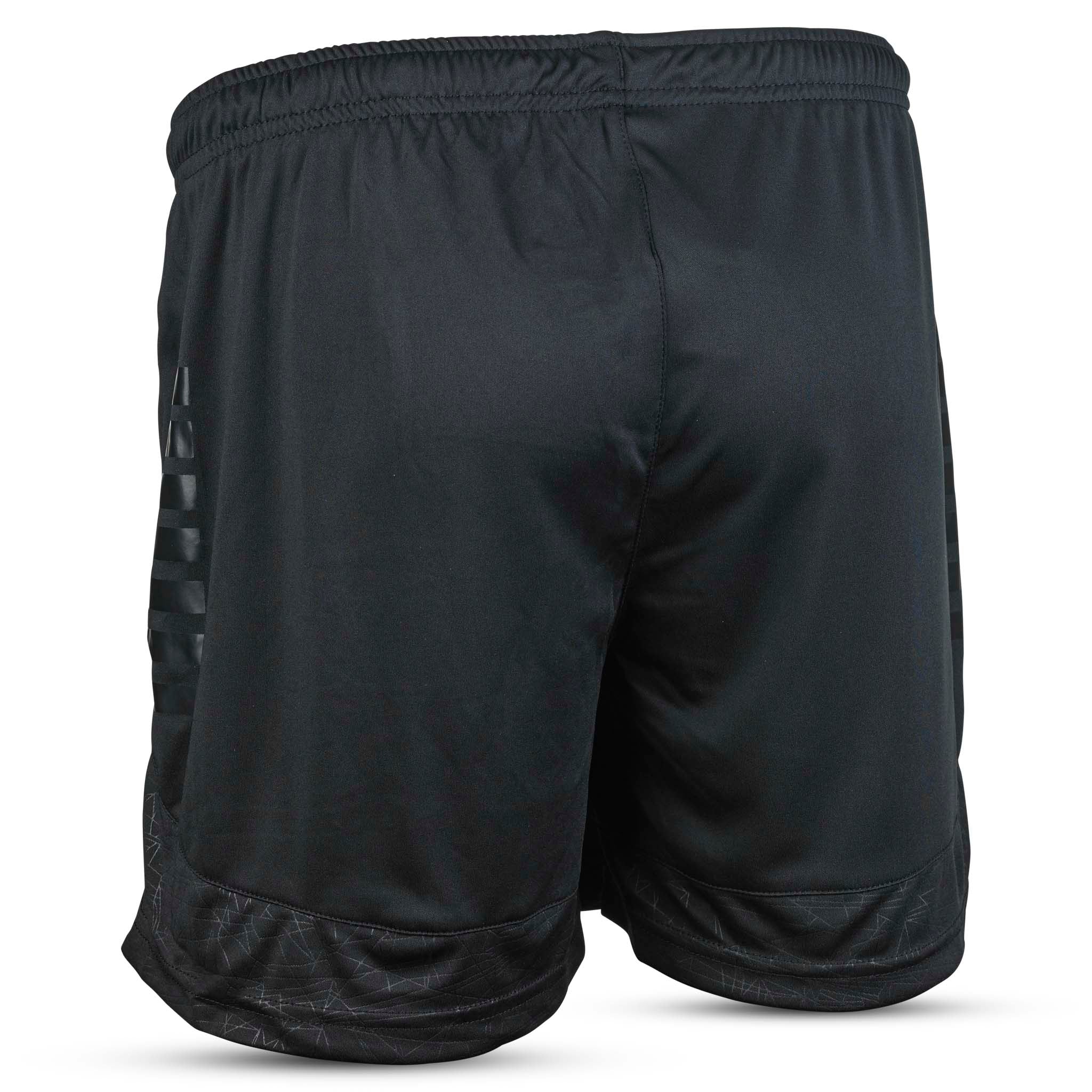 Black Player shorts Spain woman v25, Match & Training wear, back page view with elastic waistband.