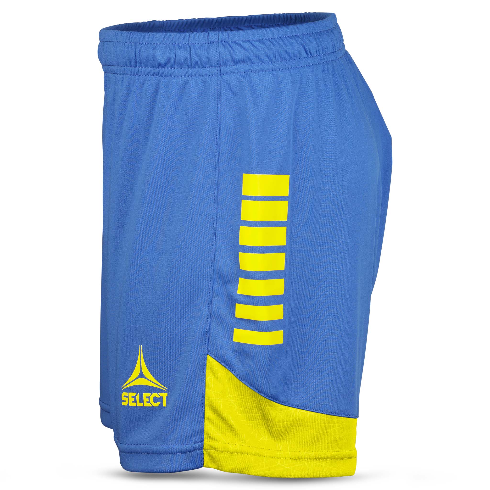 Blue and yellow Player shorts Spain woman v25, Match & Training wear, right-side view