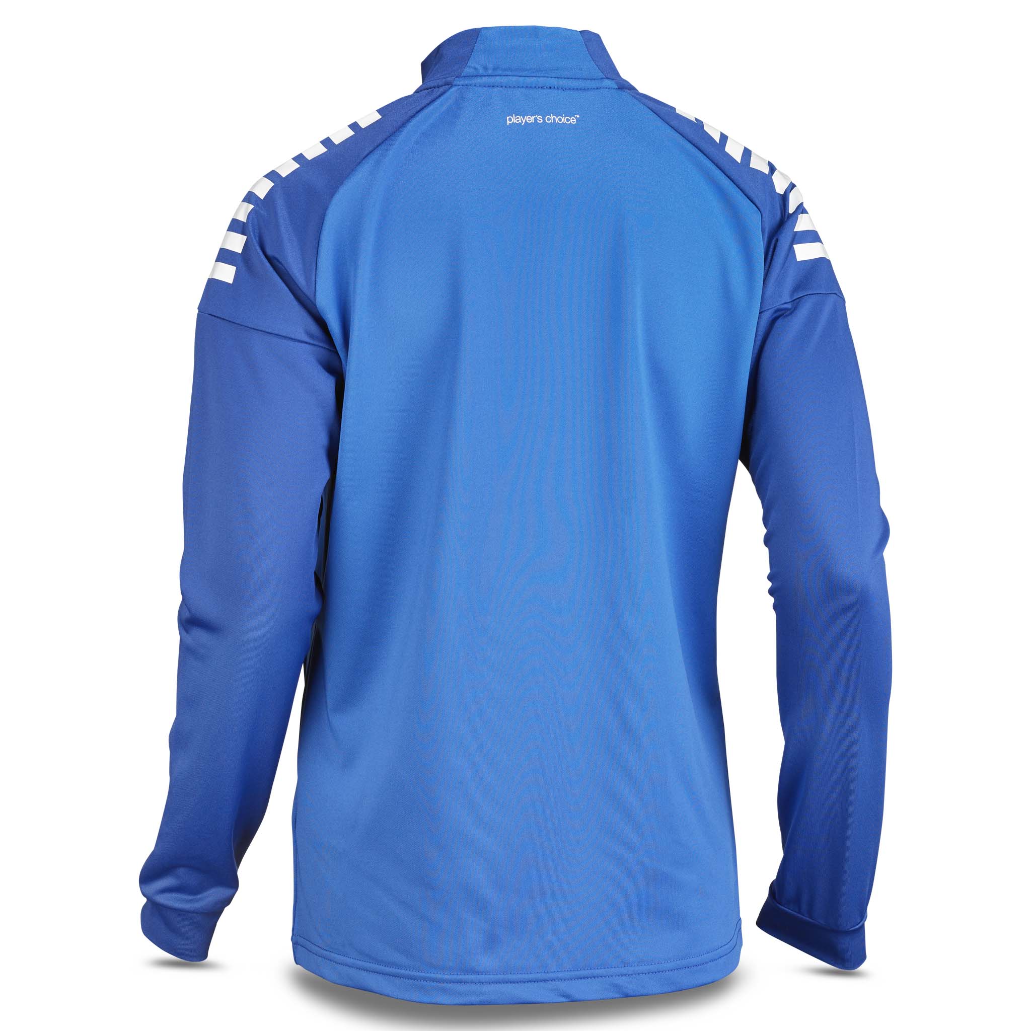 Back page of blue and white Training zip jacket Spain woman v25, Match & Training football wear