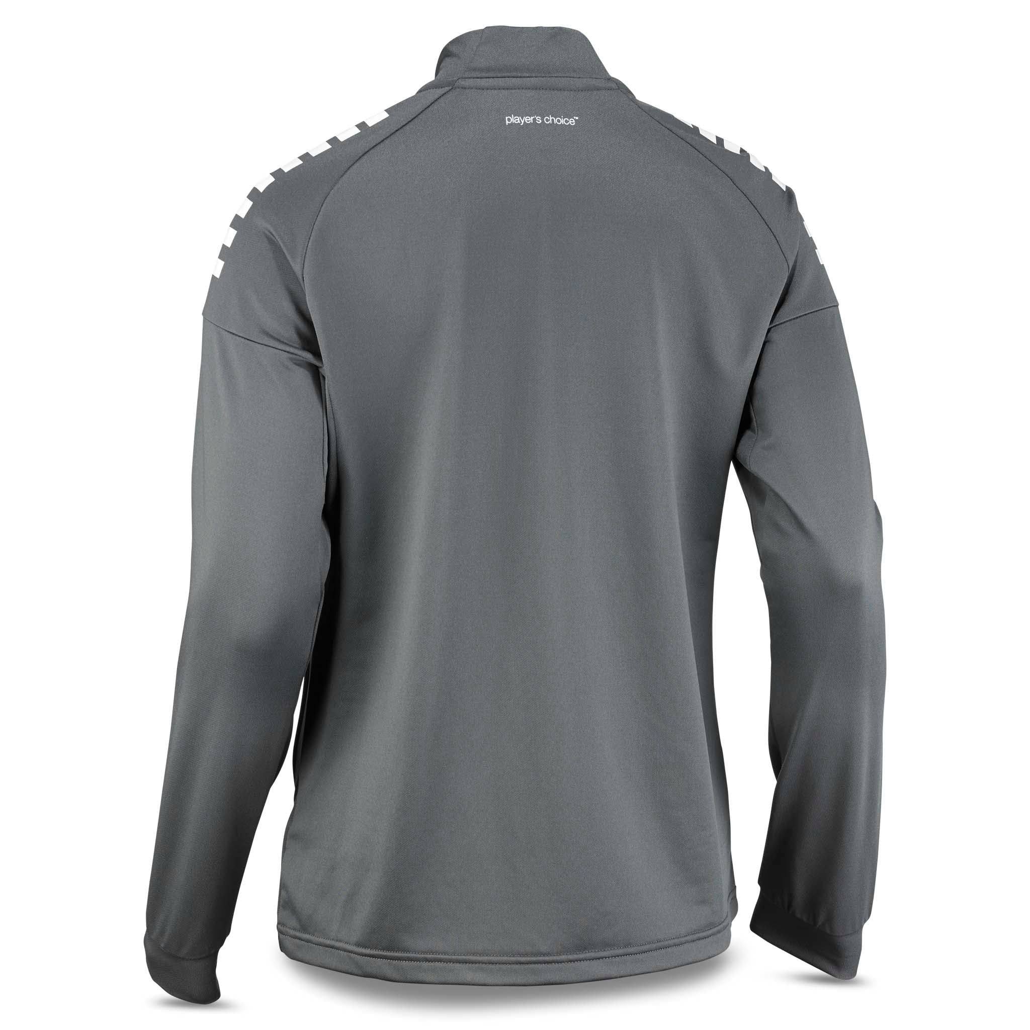 Back page of grey Training zip jacket Spain woman v25, Match & Training wear, with white shoulder details.