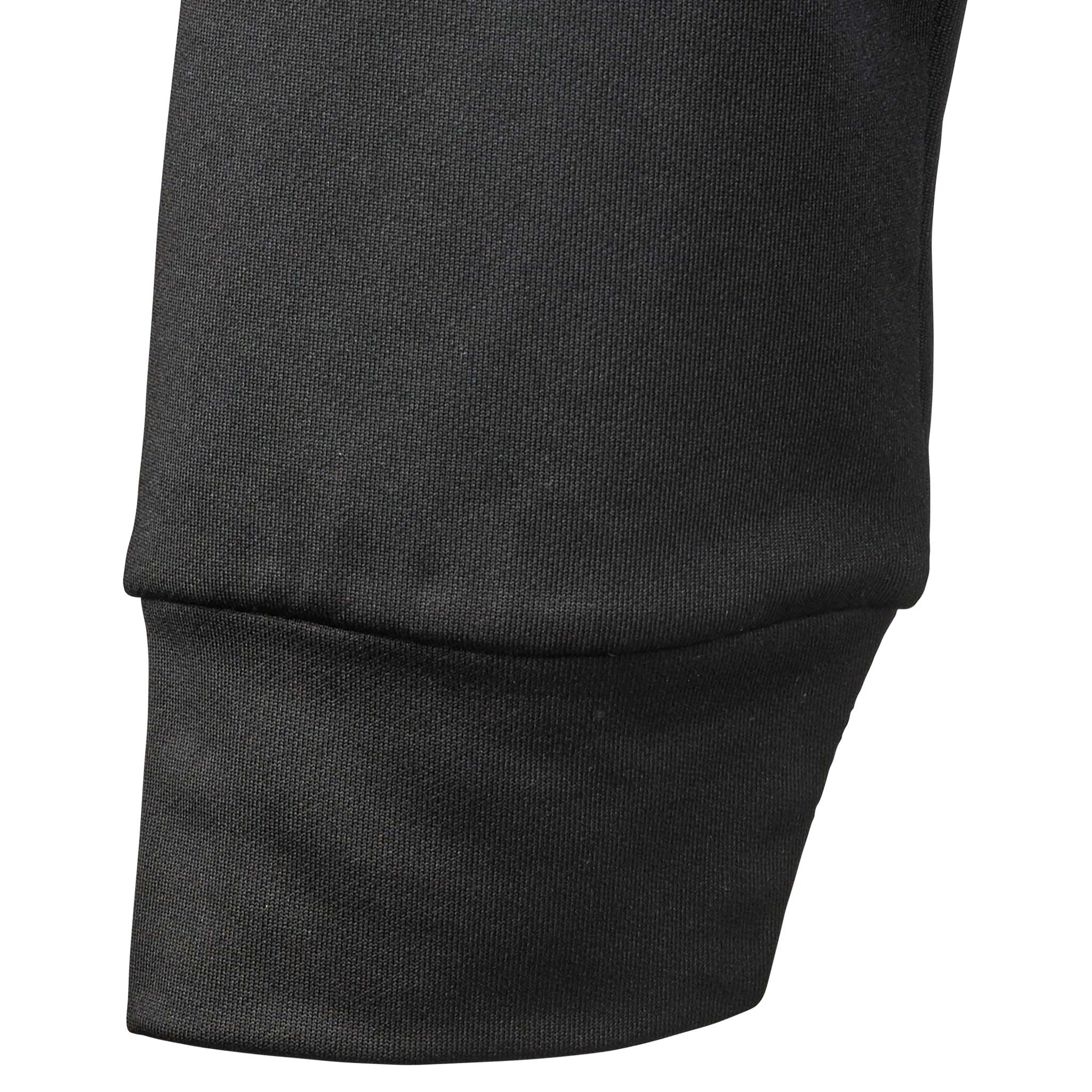 Closeup of black ribbed cuff sleeve, Training zip jacket Spain woman v25, Match & Training wear football
