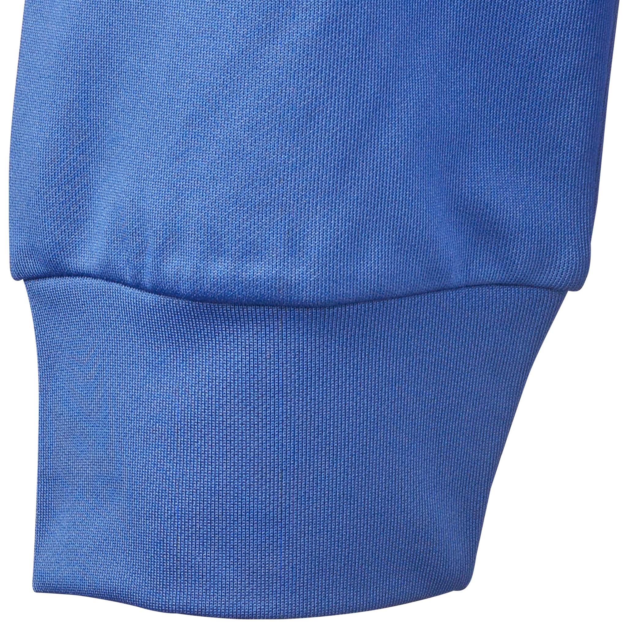 Closeup of blue ribbed cuff on Training zip jacket Spain woman v25, football Match & Training wear