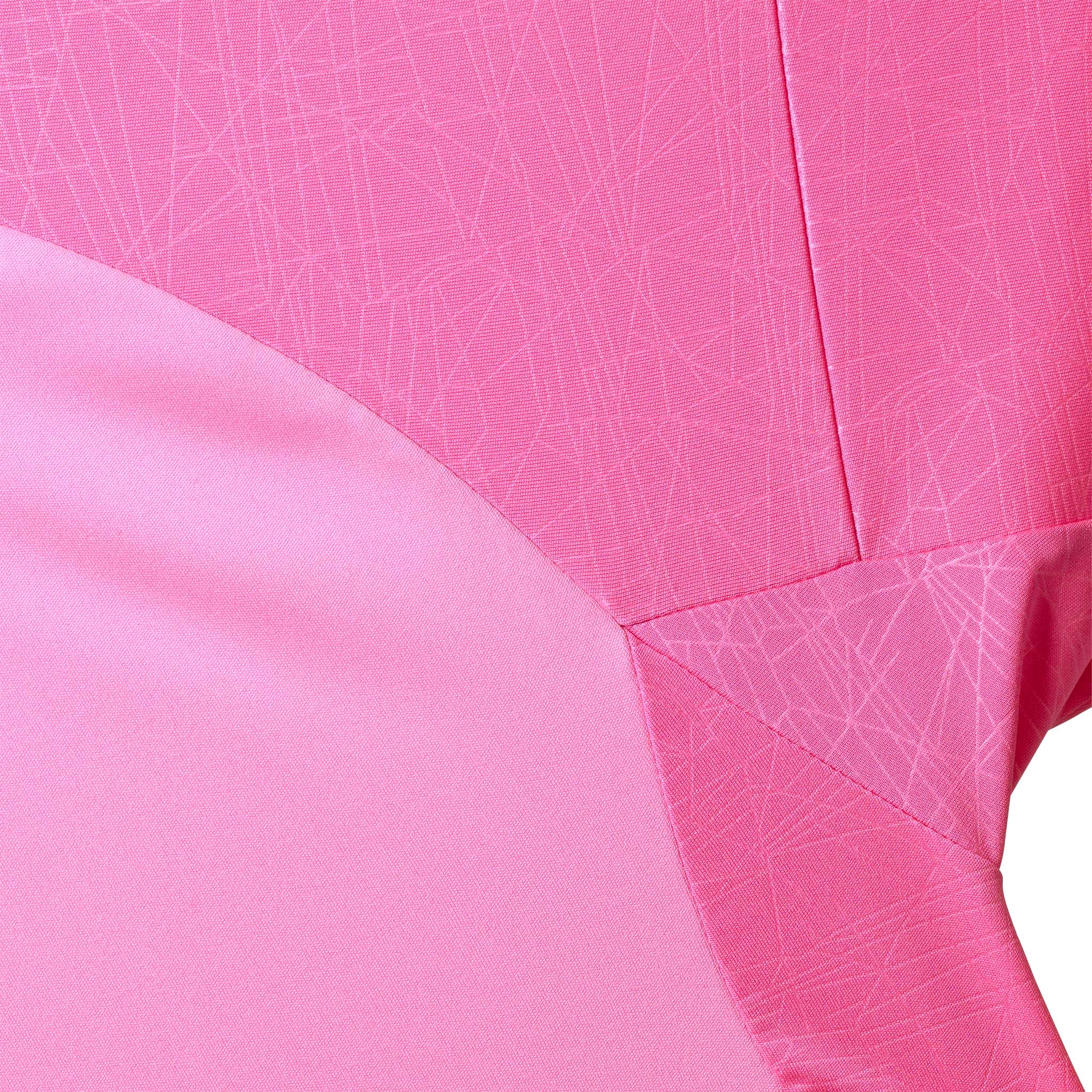 Closeup of Player shirt S/S Spain woman v25, Match & Training wear, in pink with subtle line pattern detail