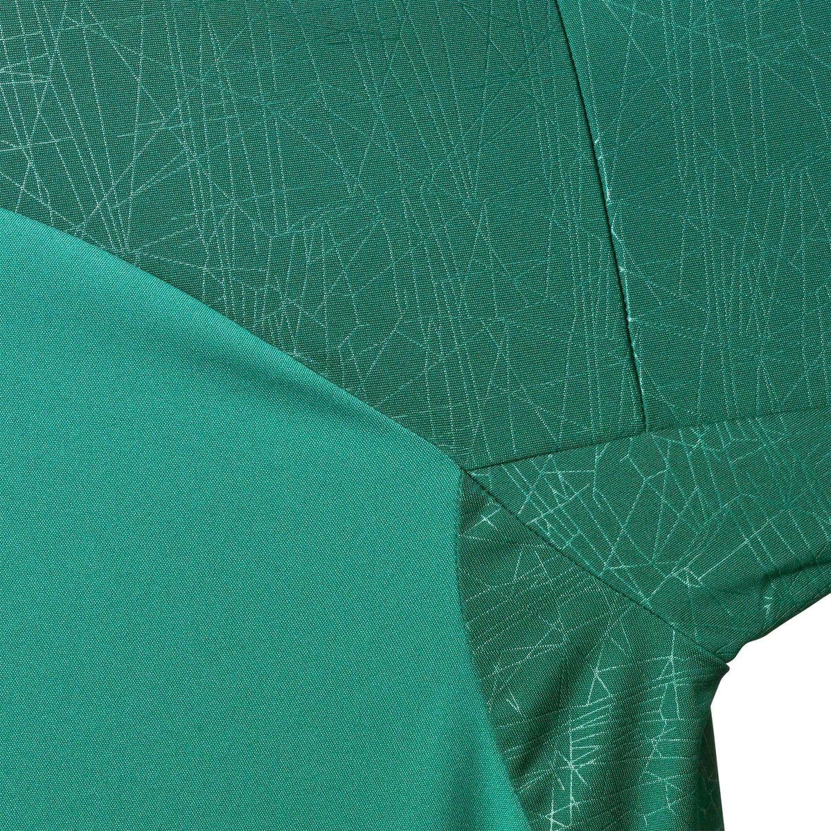 Closeup of Player shirt S/S Spain woman v25, Match & Training wear, green with subtle white pattern.