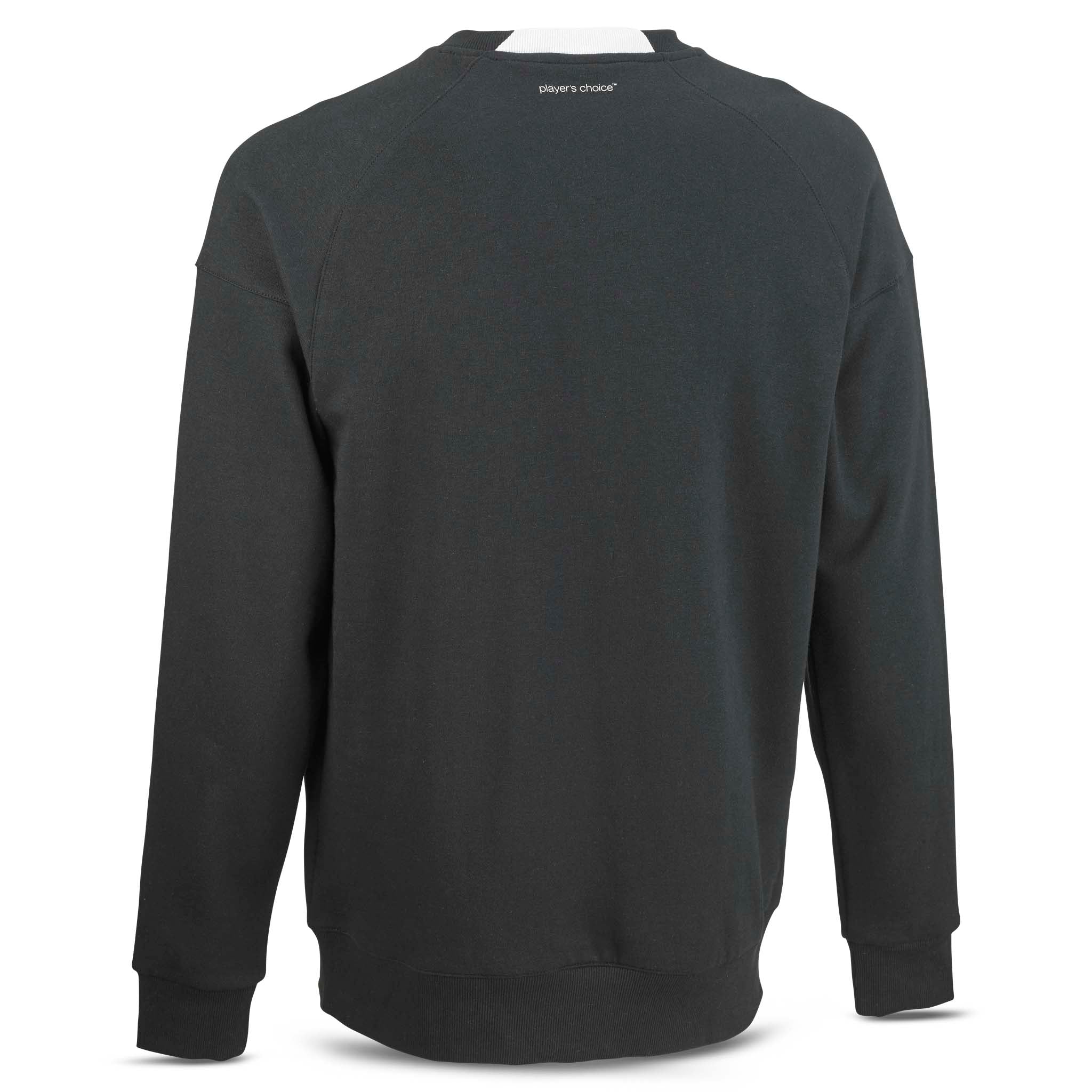 Black Sweat Oxford v25 leisure wear, back page view of the long-sleeved sweatshirt.