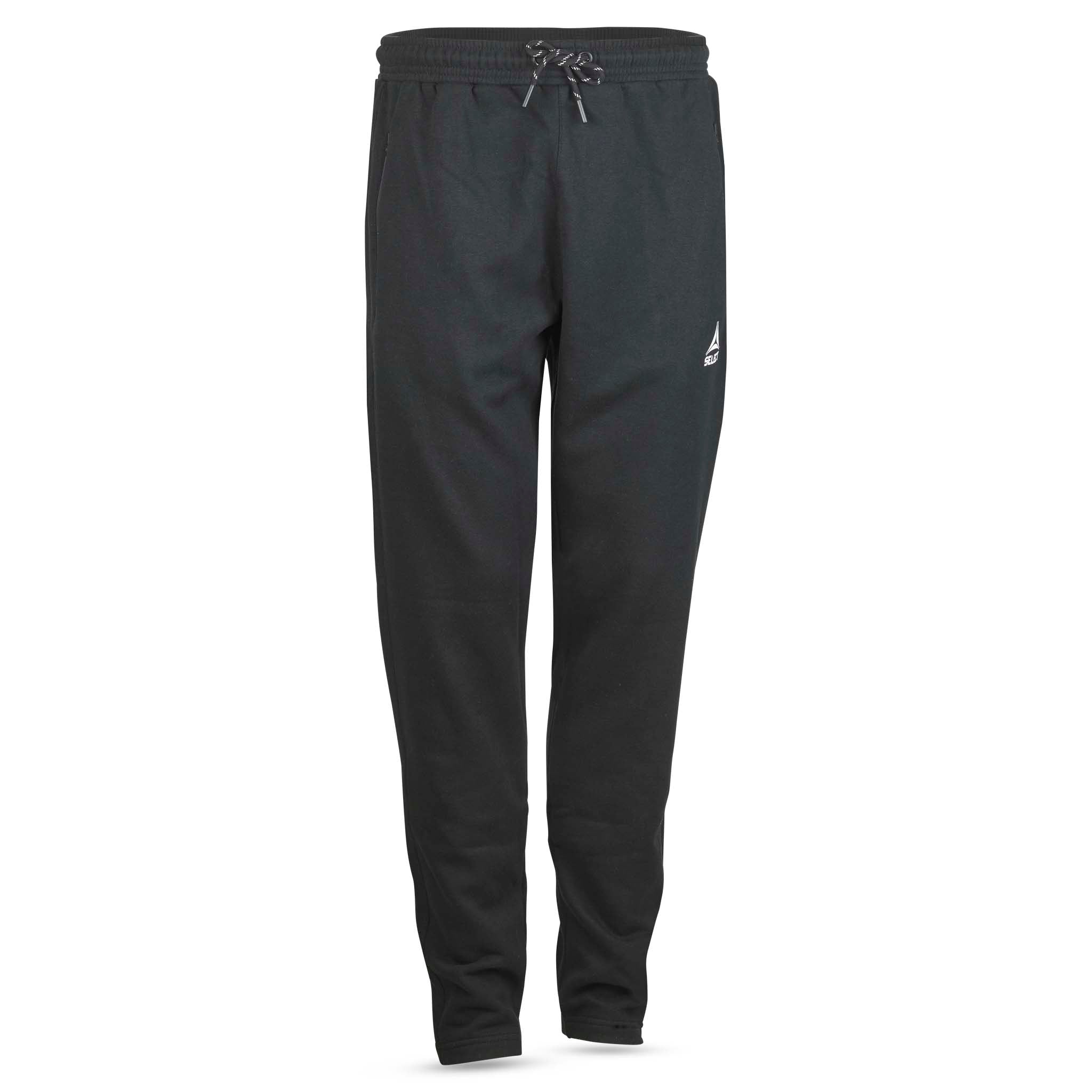 Black Sweat pants Oxford v25 leisure wear, front view with drawstring waist and small logo on the leg.