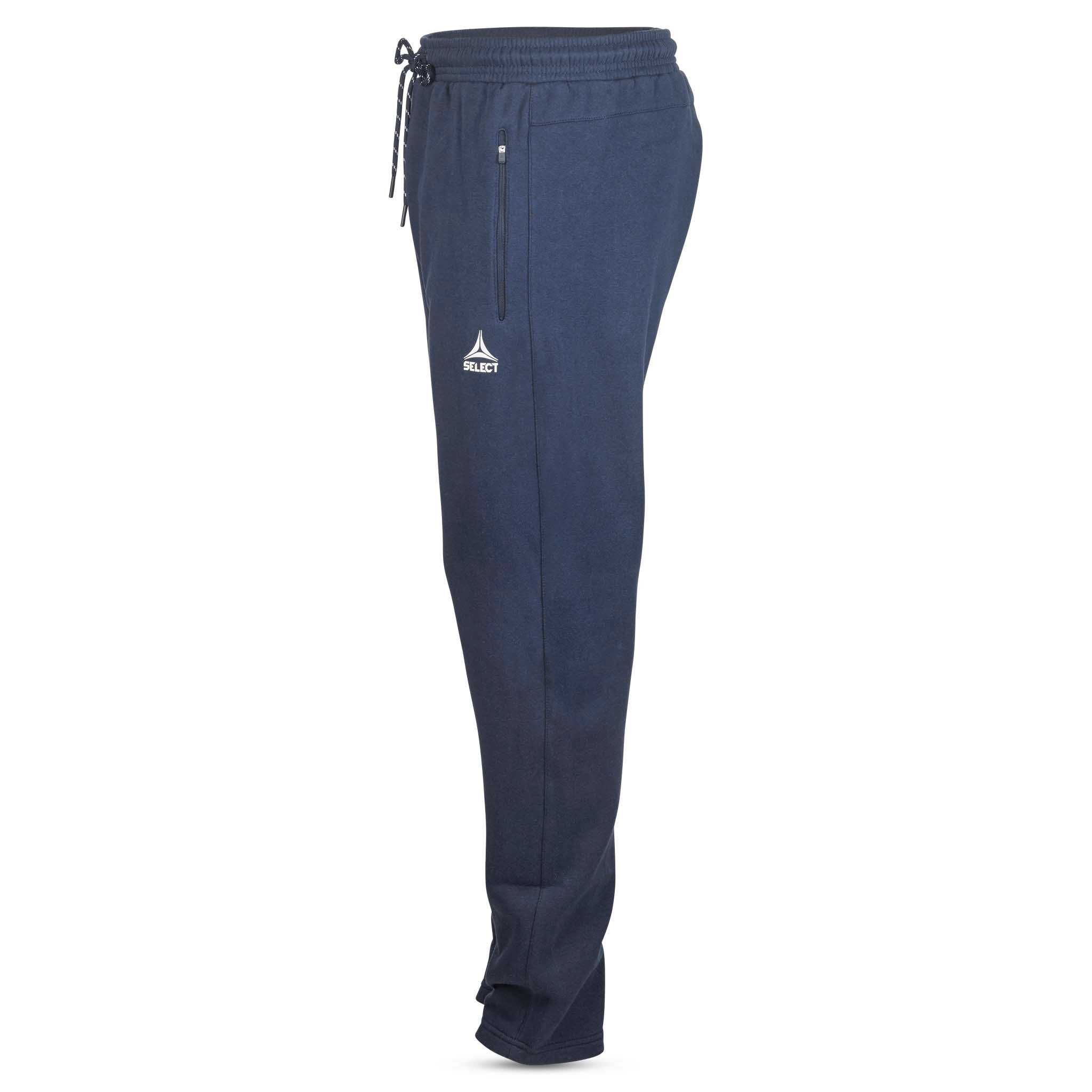 Navy Sweat pants Oxford v25, leisure wear, left-side view with white drawstring and logo.
