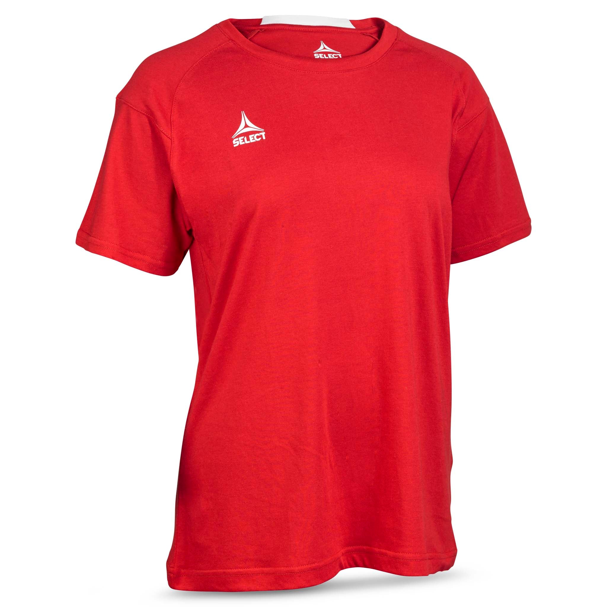 Red T-Shirt Oxford woman v25, leisure wear, front view with white logo.