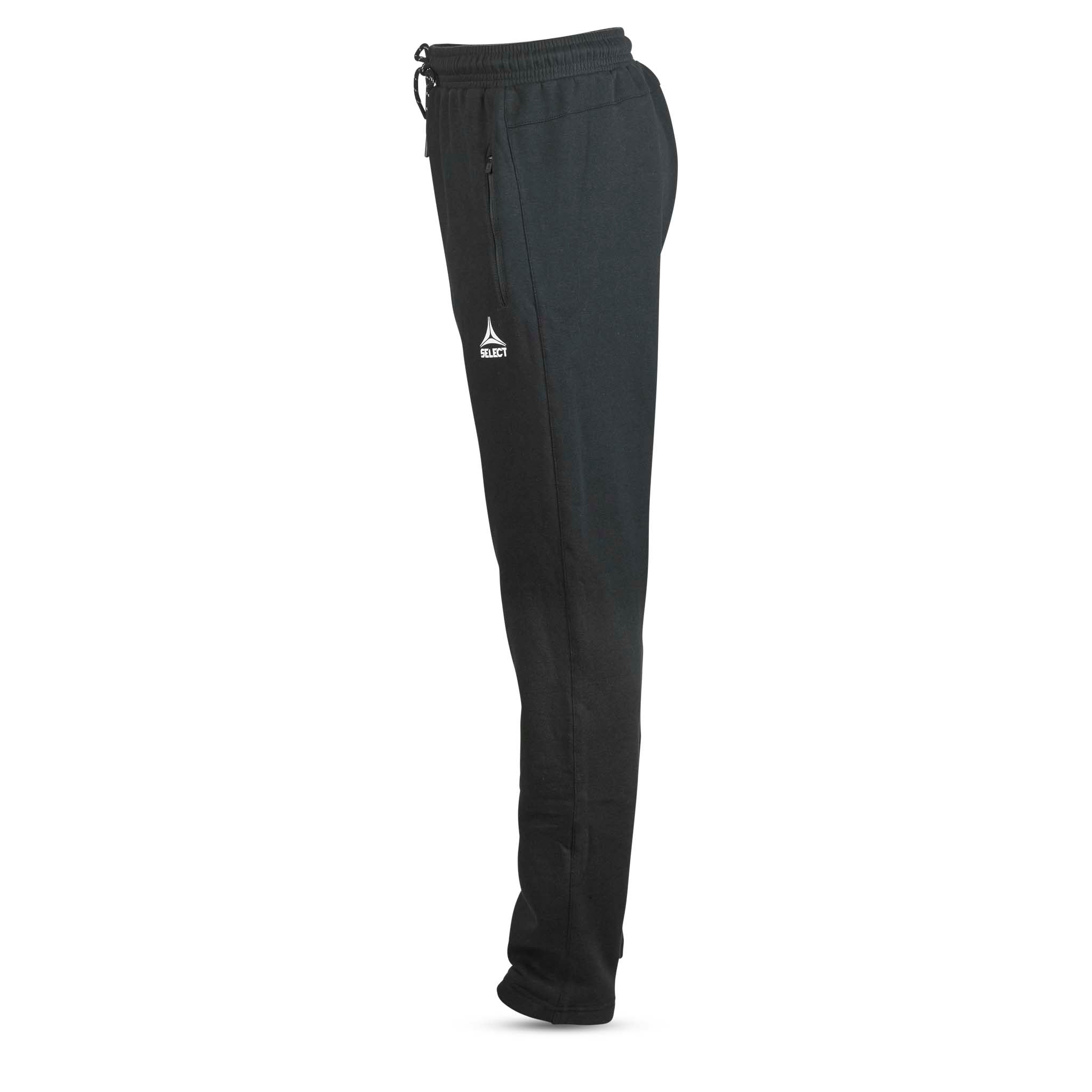 Black Sweat pants Oxford women v25, leisure wear, left-side view with white logo on the thigh.