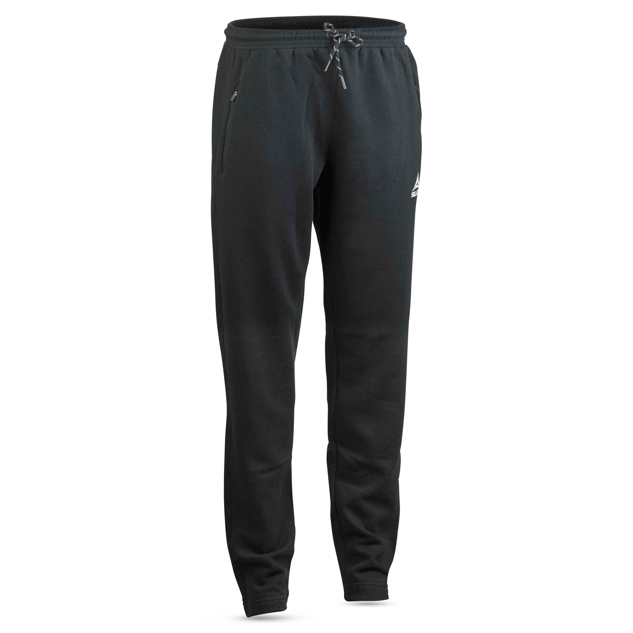 Black Sweat pants Oxford women v25, leisure wear, front page view with drawstring waist and tapered legs.
