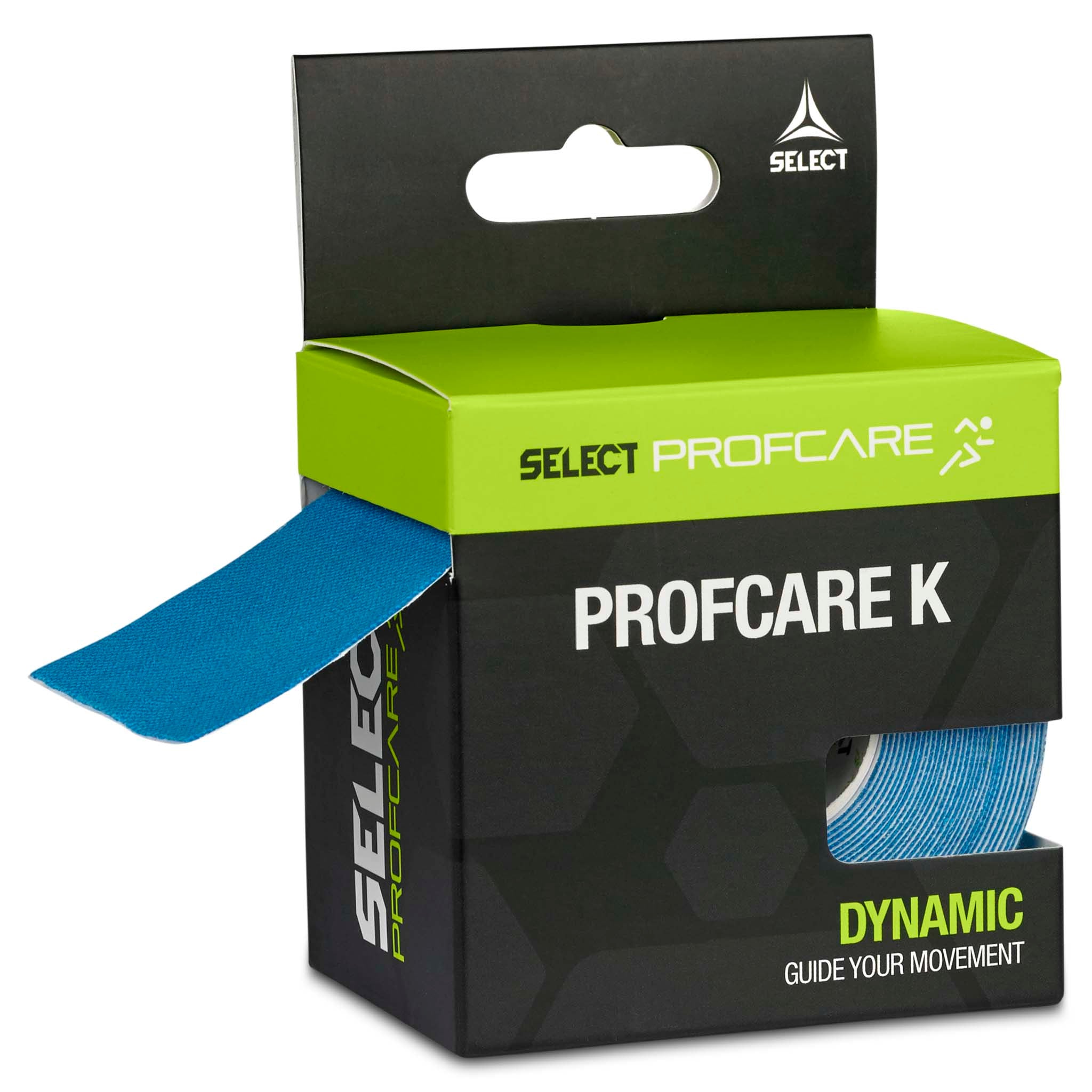 Blue Tape Profcare K sports care, left-side packaging with green and black box.
