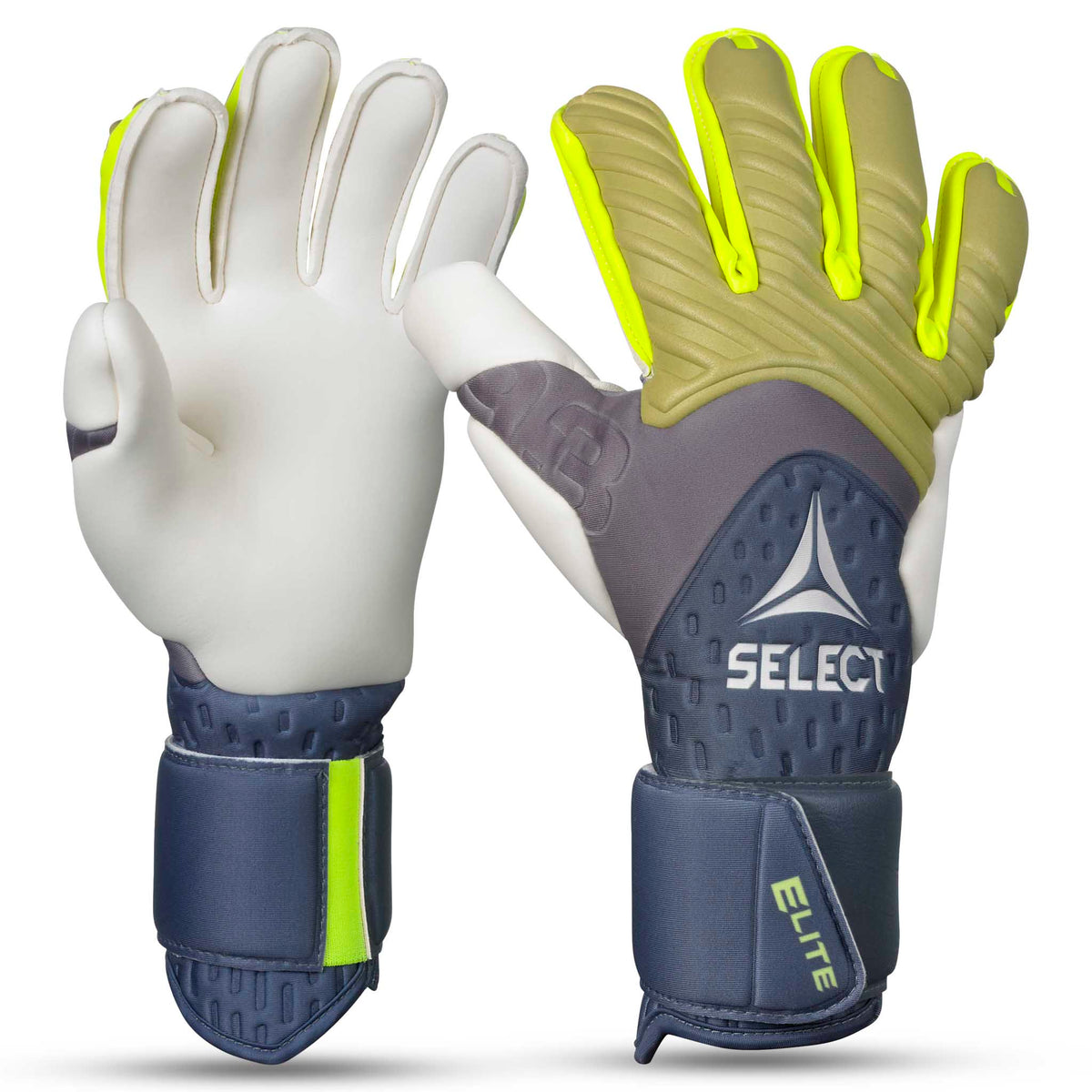 GK Gloves 93 Elite v26 målmandshandsker i blå, grøn og grå, forside