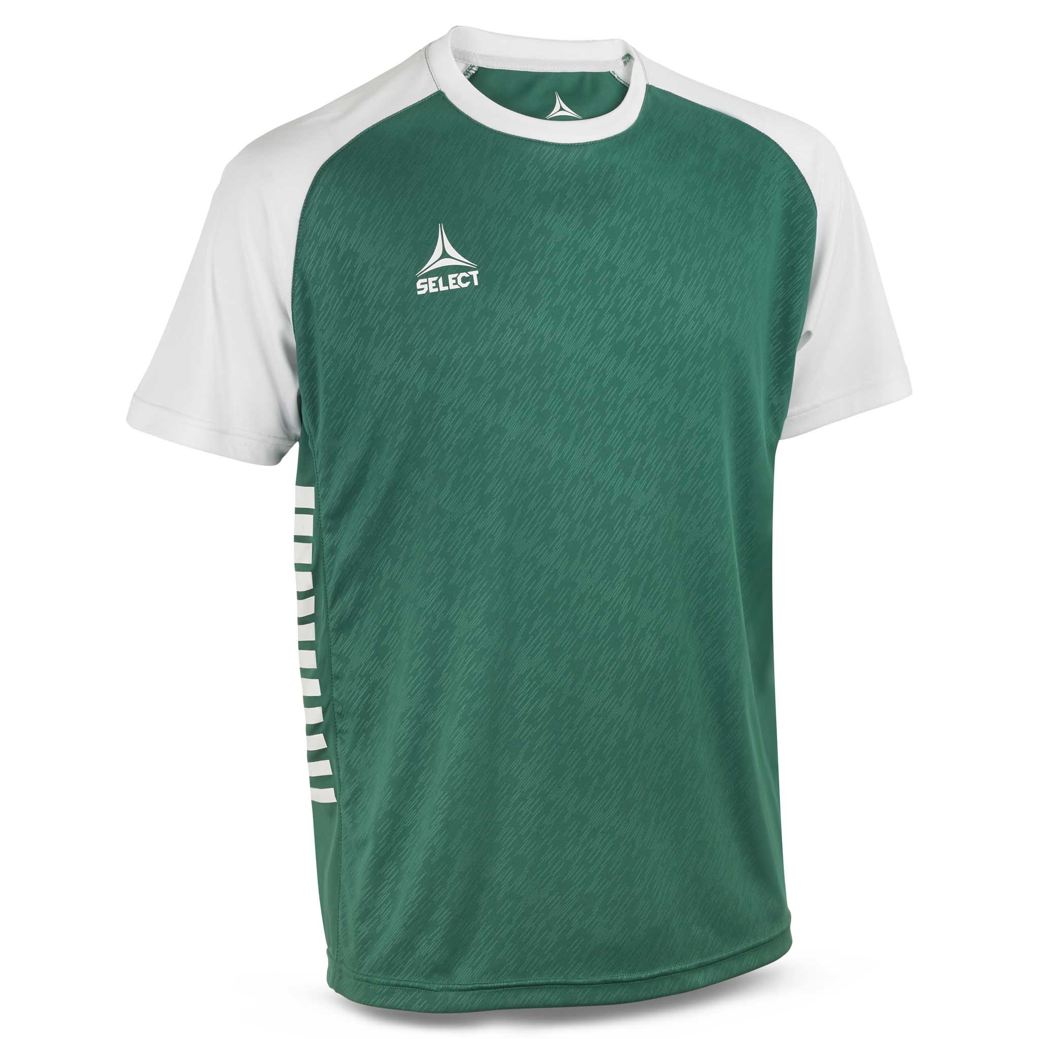 Forside af grøn og hvid Player shirt S/S Pisa X, Match & Training wear fodboldtrøje.