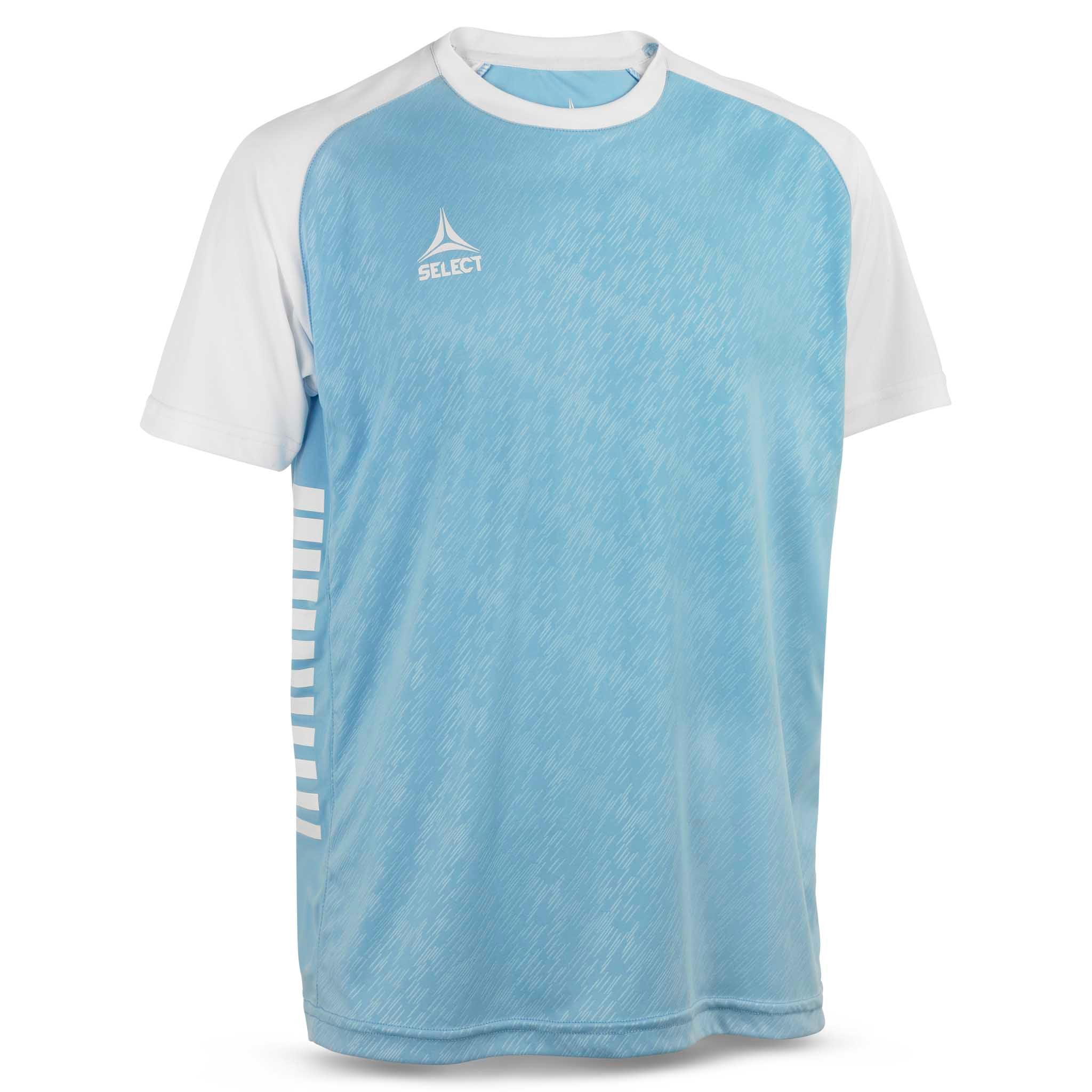 Forside af Player shirt S/S Pisa X, kamp- og træningstøj, i lyseblå med hvide ærmer