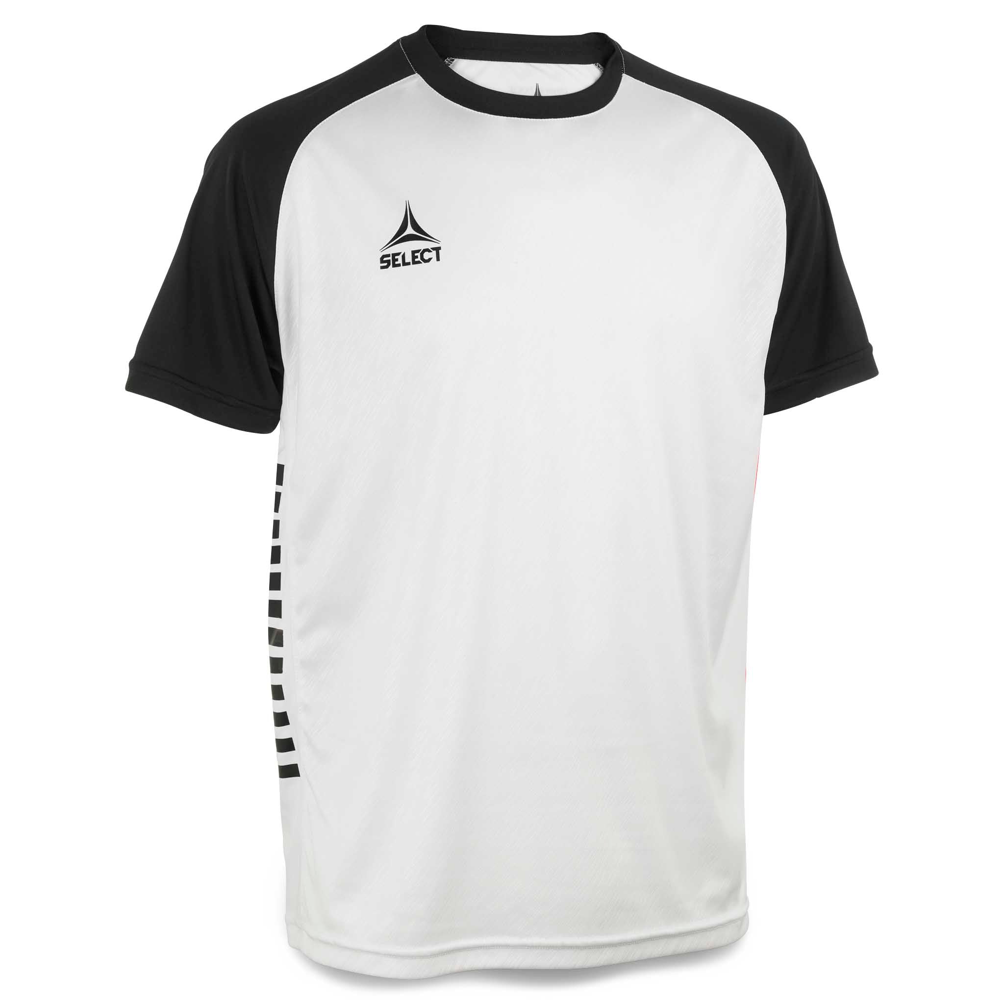 Forside af hvid og sort Player shirt S/S Pisa X, Match & Training wear fodbold.