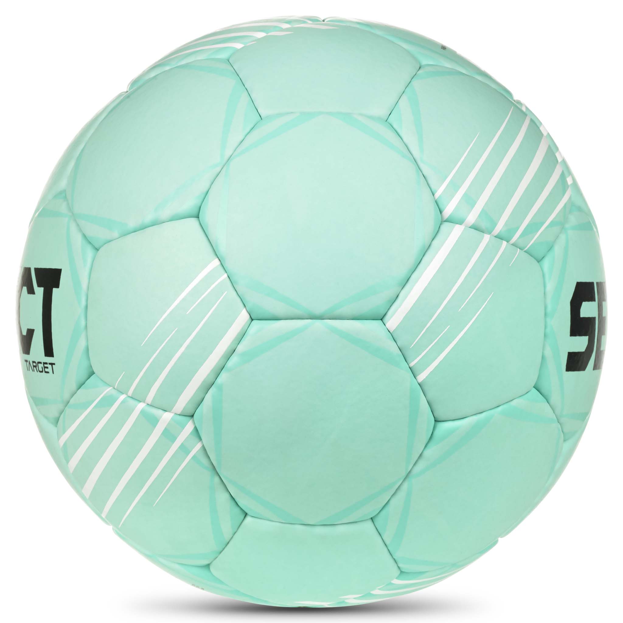 Turquoise Target v26 handball with white and black details, right-side view