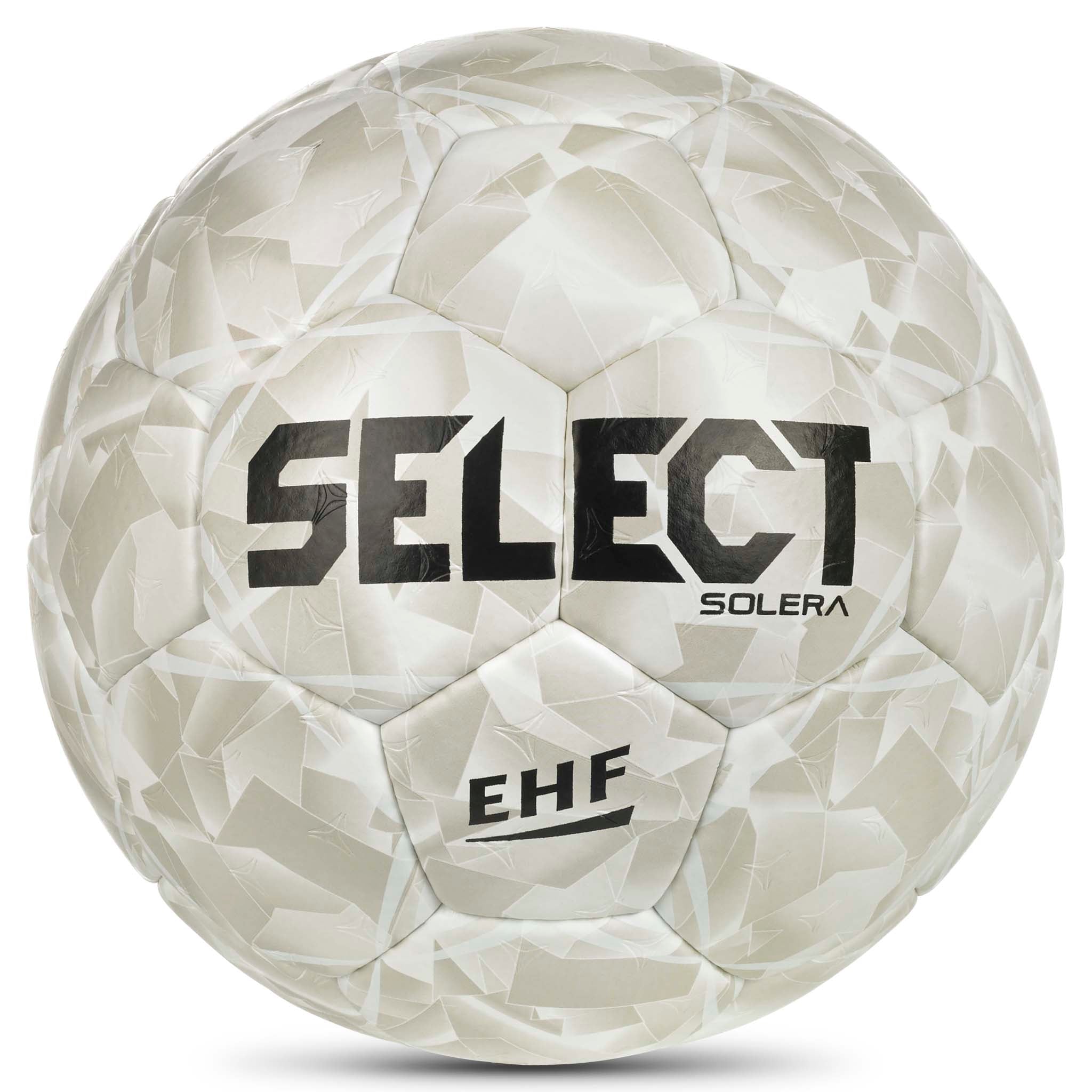 Front page of white and grey Solera v26 handball with black logo