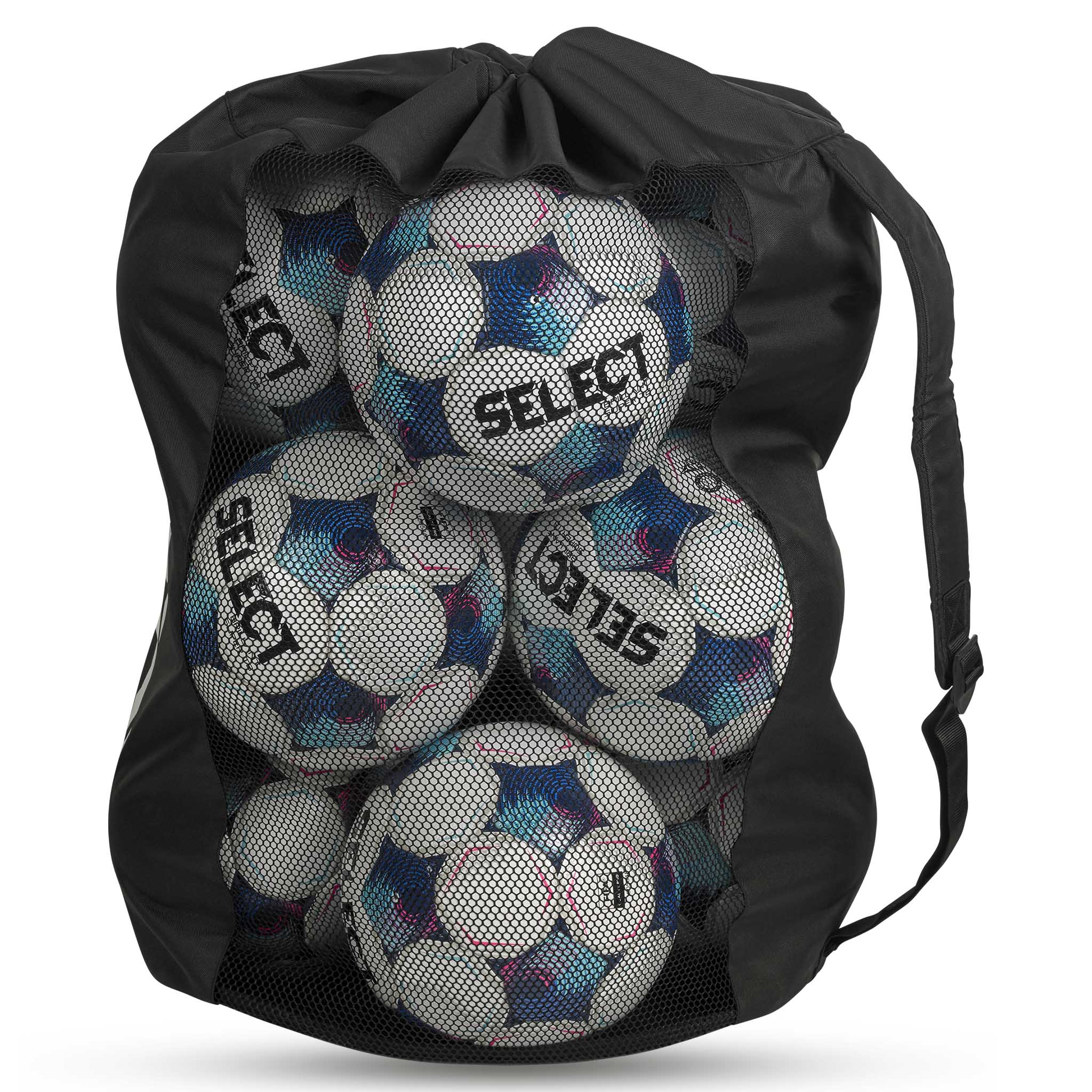 Black Football bag Select 10-12 balls v26, sports bags, right side, filled with footballs