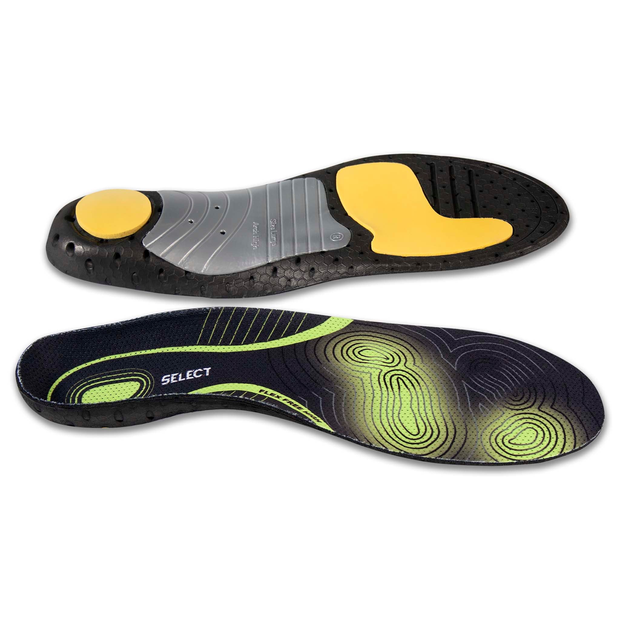 Flex Free High arch - Sole #colour_black/limegreen