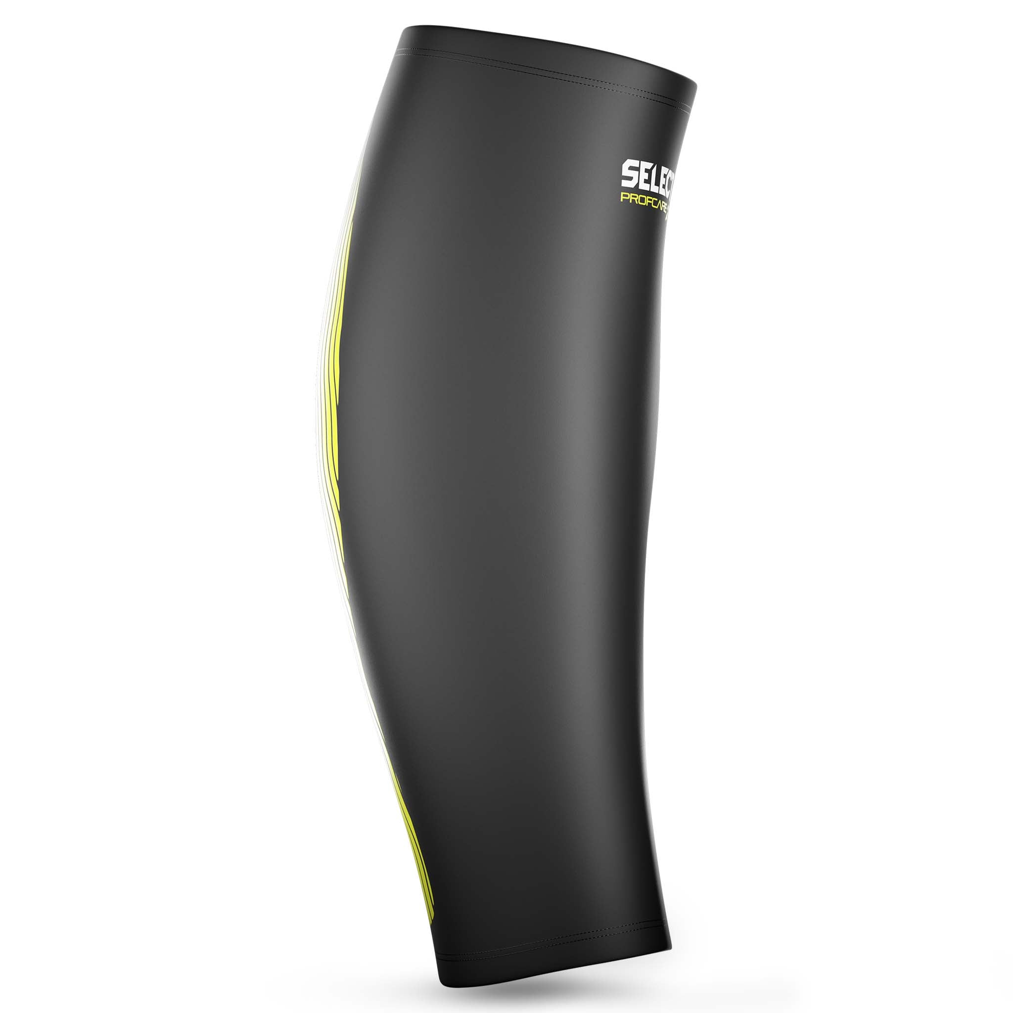 Front page of black Compression Calf 6150 sports support with green accents.