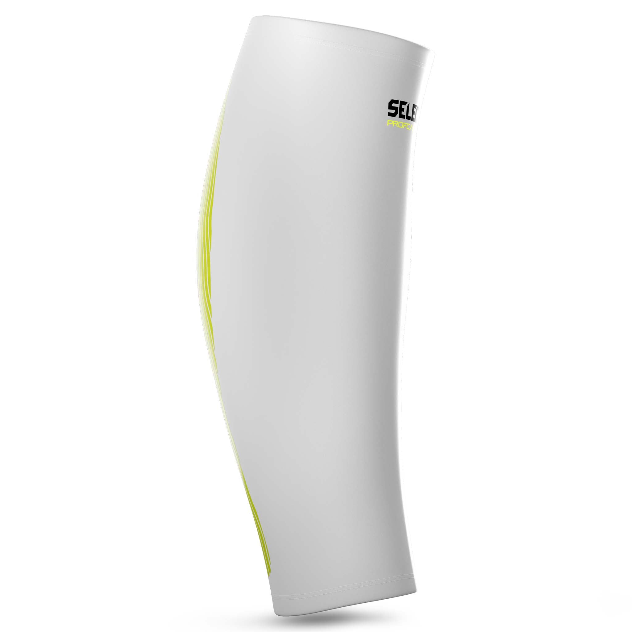 Front page of white Compression Calf 6150 sports support with green accents.