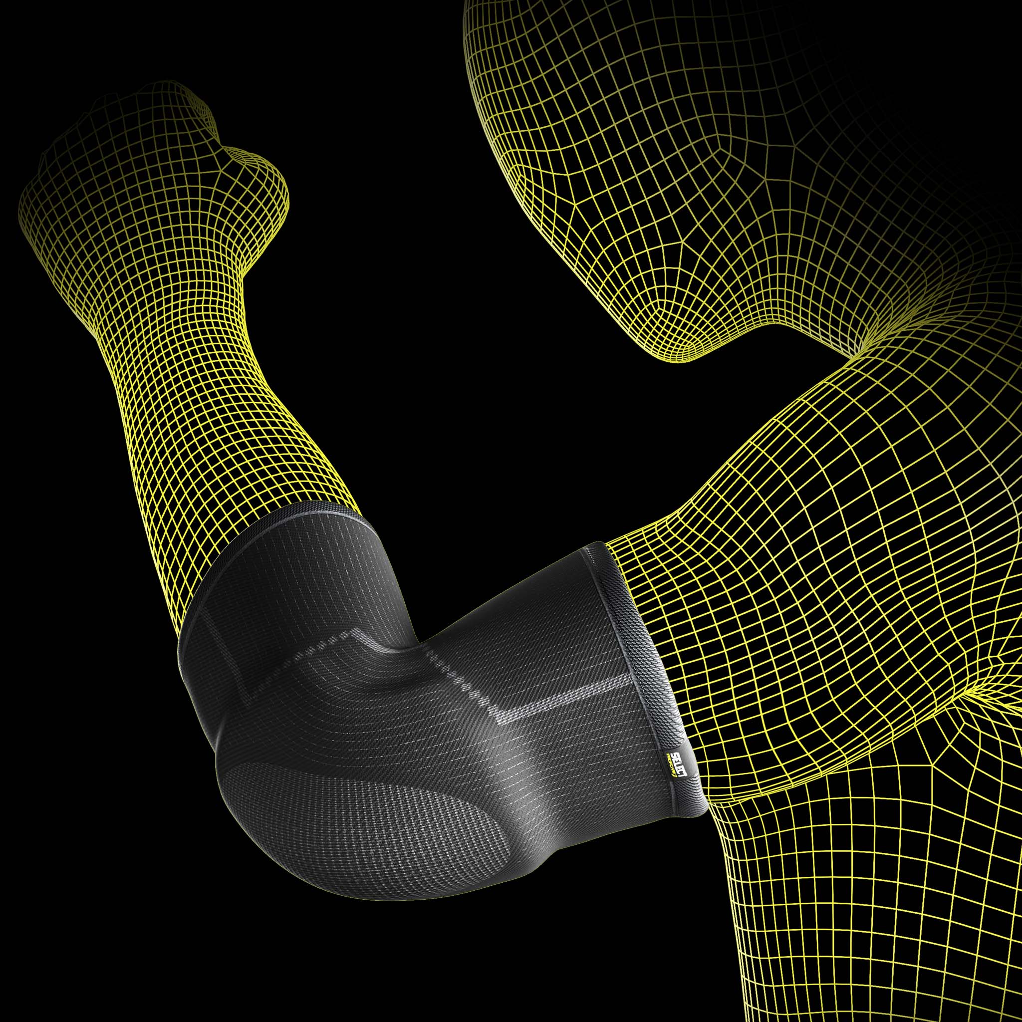 Black Elbow support w/pads 2-pack, sports support, shown on model arm