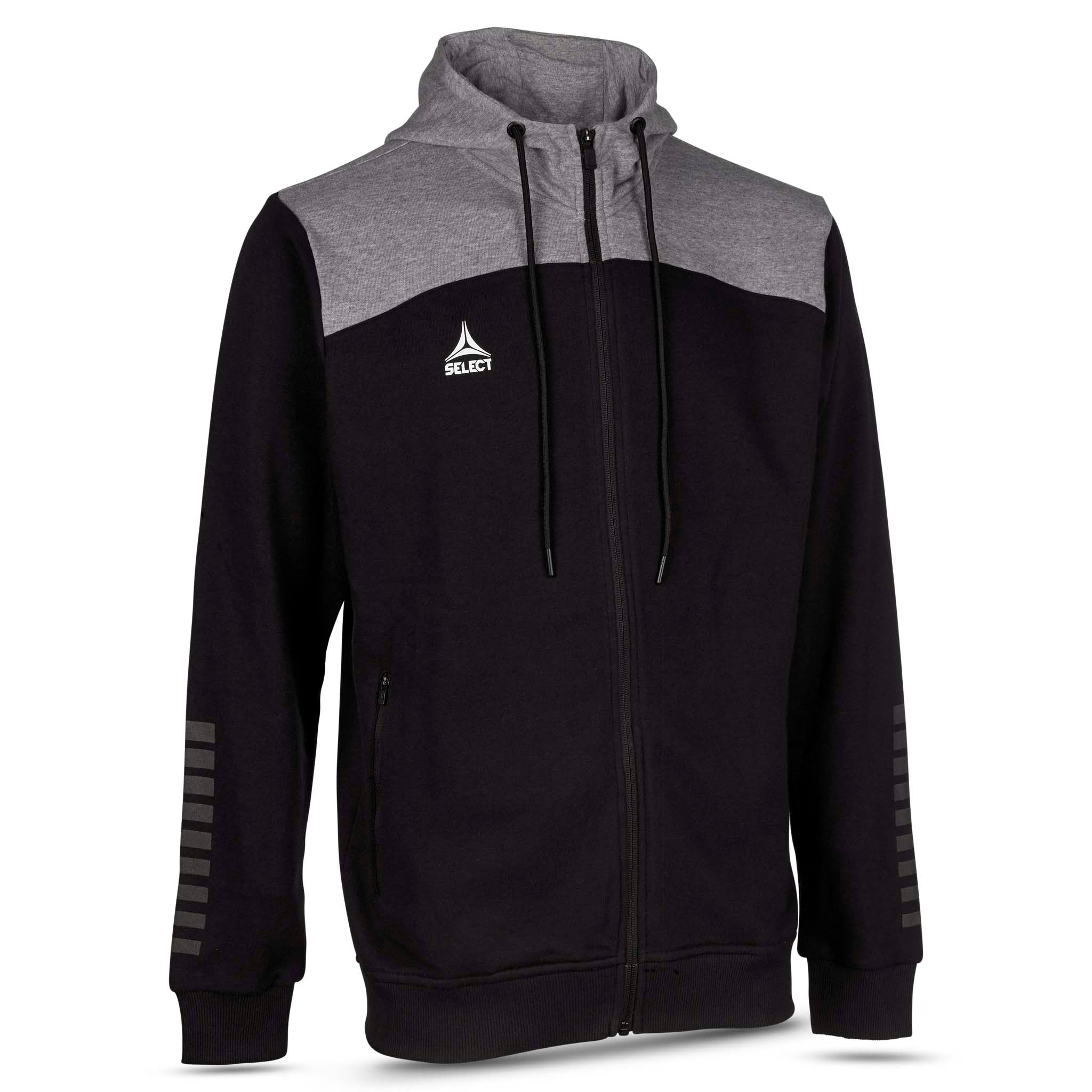 Oxford Zip hoodie #colour_black/grey