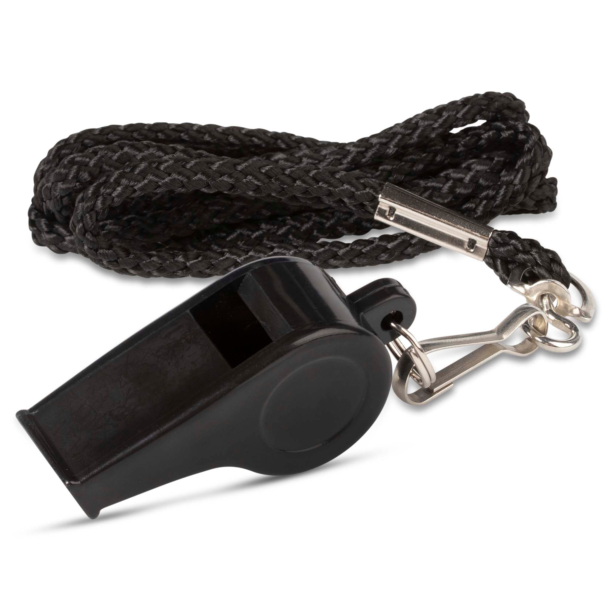 Referees whistle plastic with Lanyard #colour_black