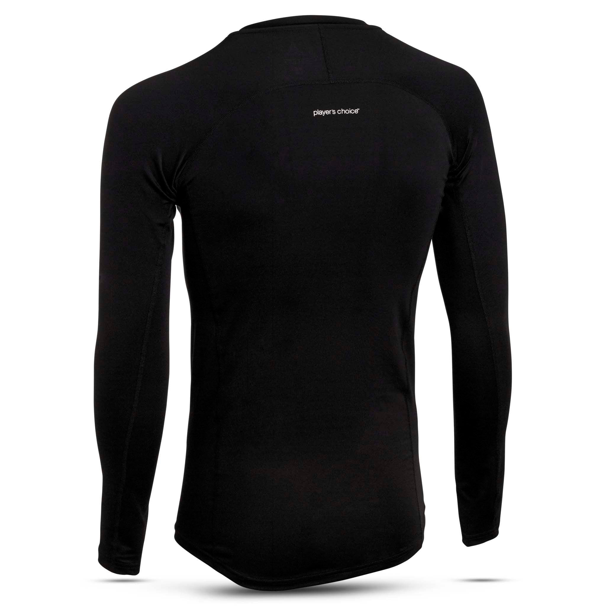 Black Shirts L/S Baselayer, back page view of long-sleeve football baselayer.