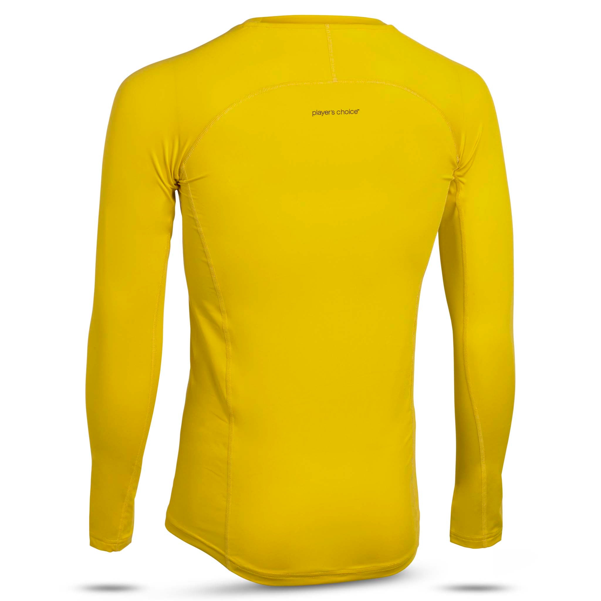 Yellow Shirts L/S Baselayer, back page view of the long-sleeve football baselayer top.